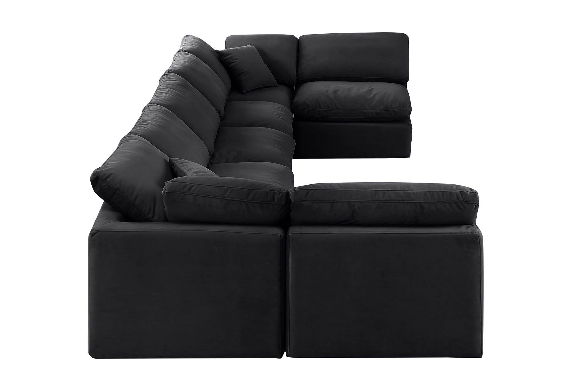 

        
Meridian Furniture INDULGE 147Black-Sec7B Modular Sectional Sofa Black Velvet 094308316390
