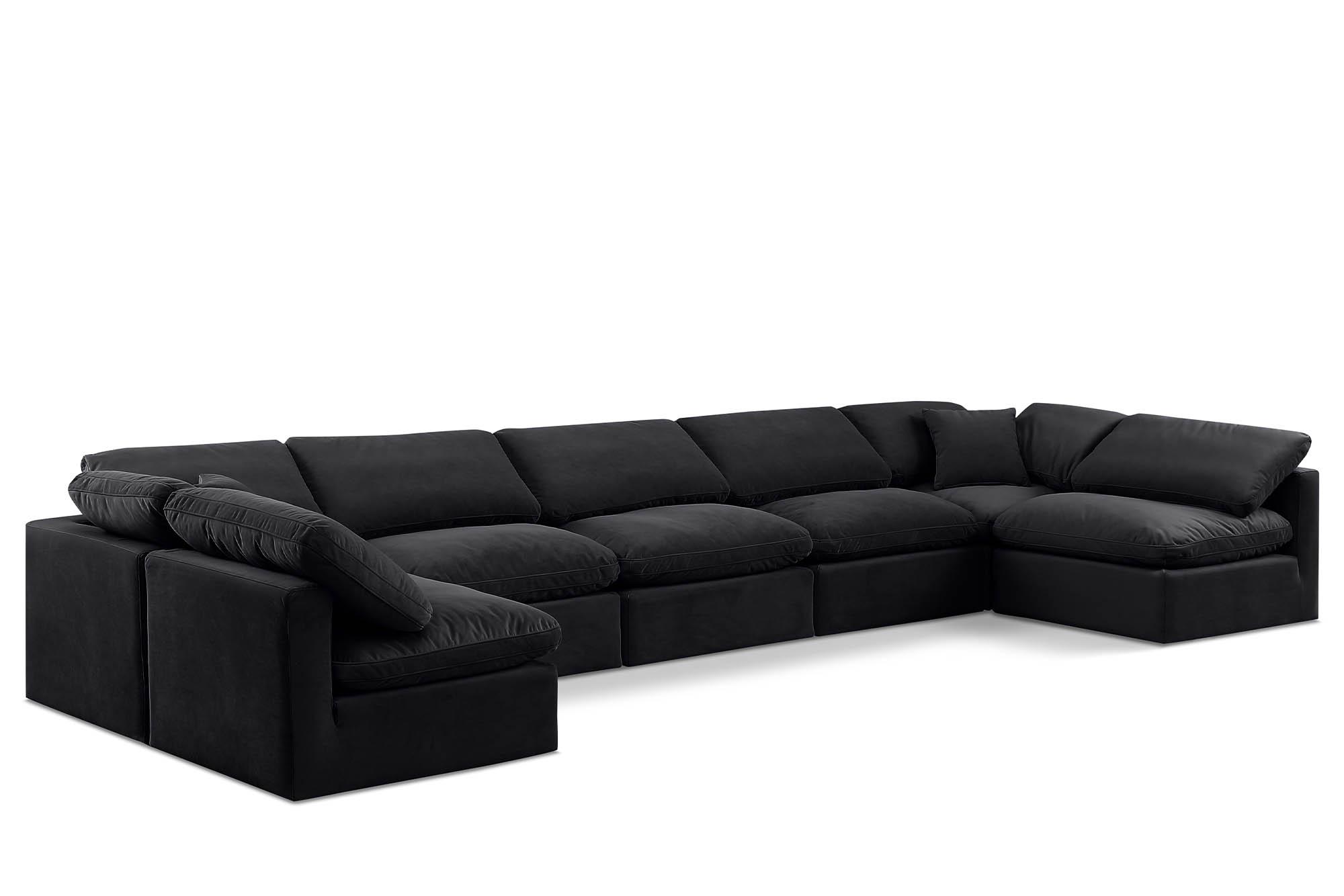 Contemporary, Modern Modular Sectional Sofa INDULGE 147Black-Sec7B 147Black-Sec7B in Black Velvet