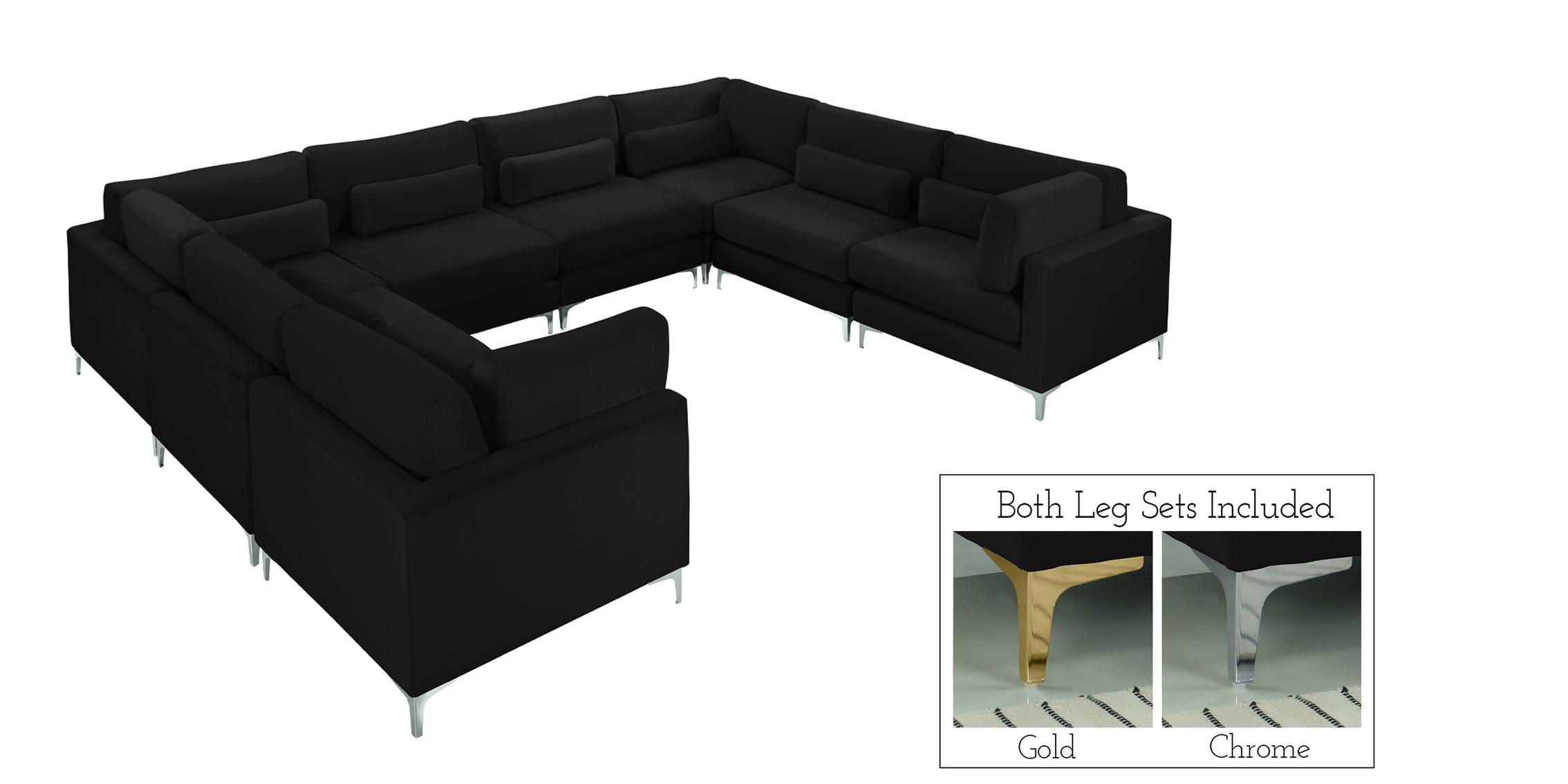

    
Black Velvet Modular Sectional Sofa JULIA 605Black-Sec8A Meridian Contemporary
