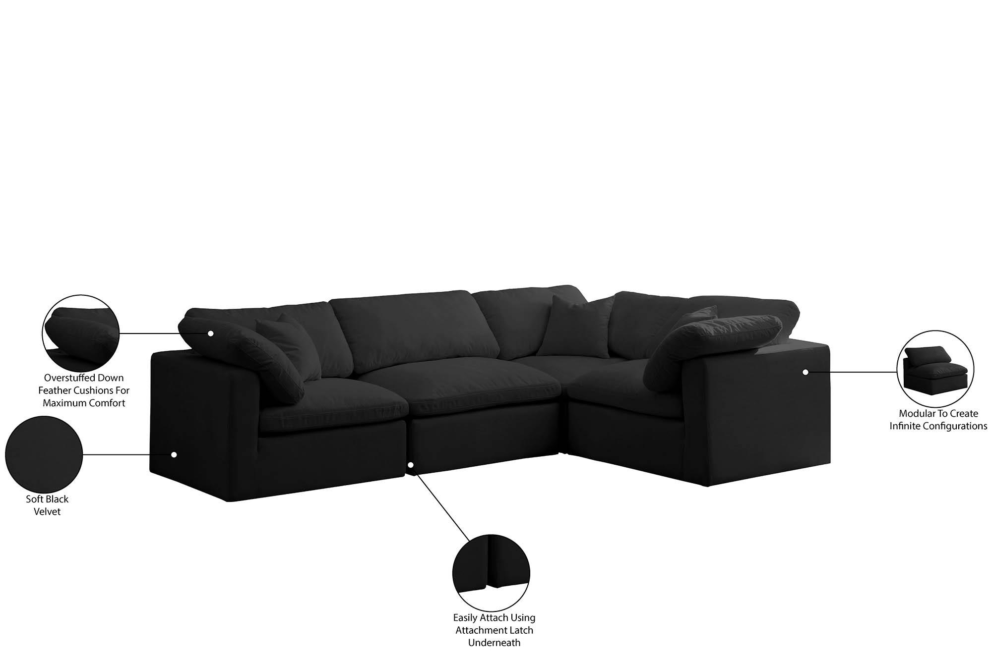 

        
Meridian Furniture 602Black-Sec4C Modular Sectional Sofa Black Fabric 094308319698
