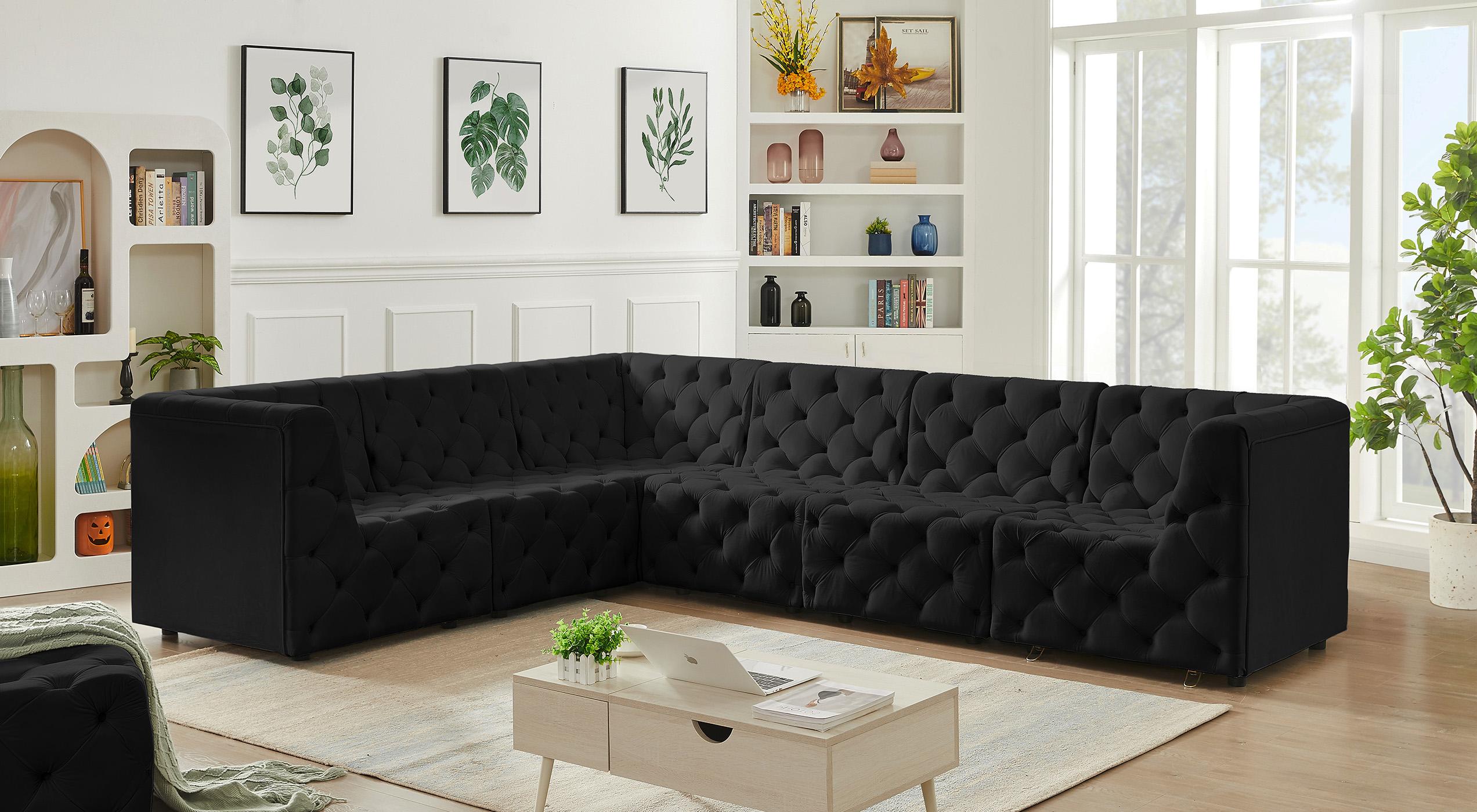 

        
Meridian Furniture TUFT 680Black-Sec6A Modular Sectional Black Velvet 94308272979
