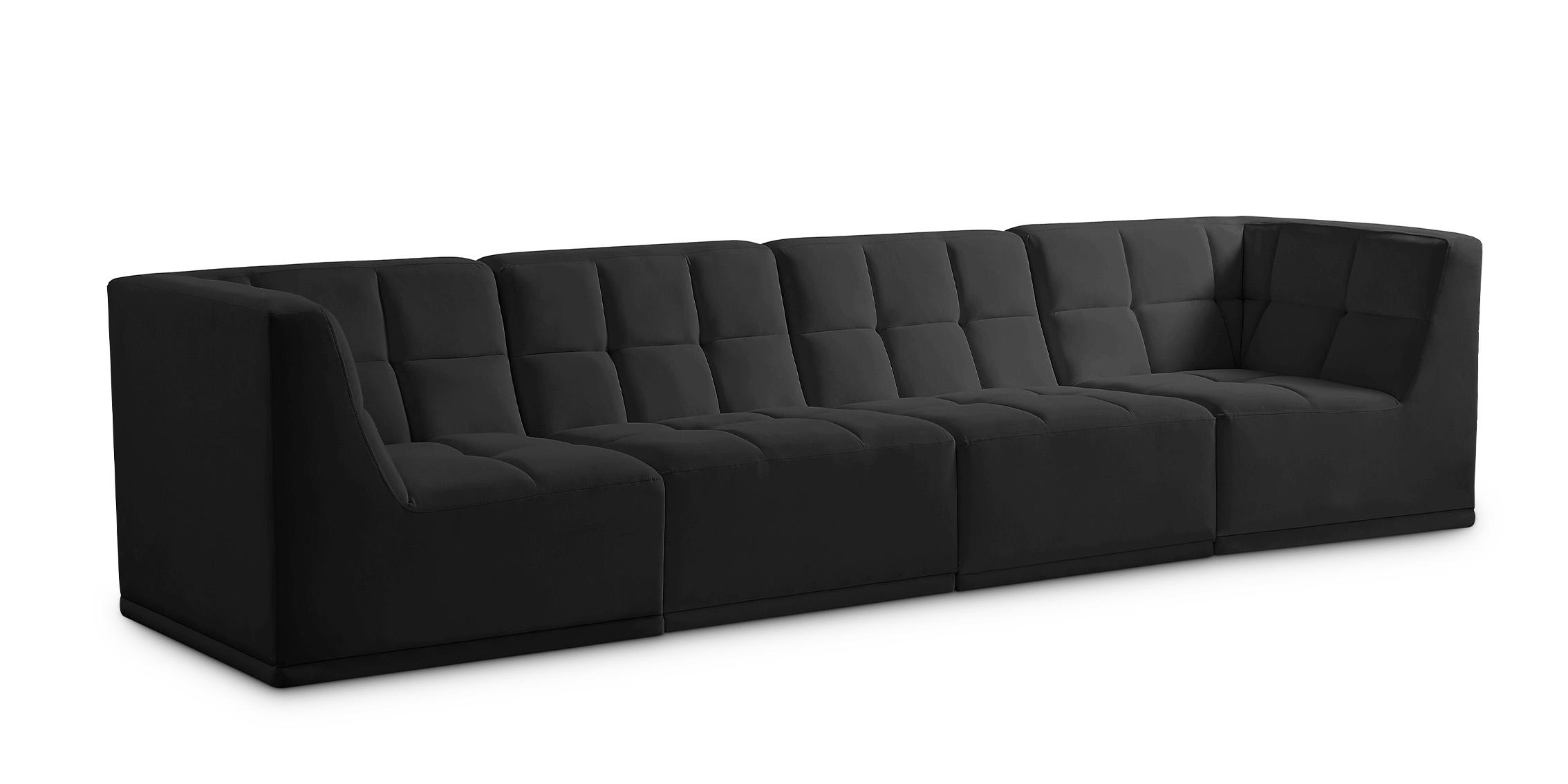 

    
Black Velvet Modular Sofa 650Black-S128 Meridian Modern Contemporary
