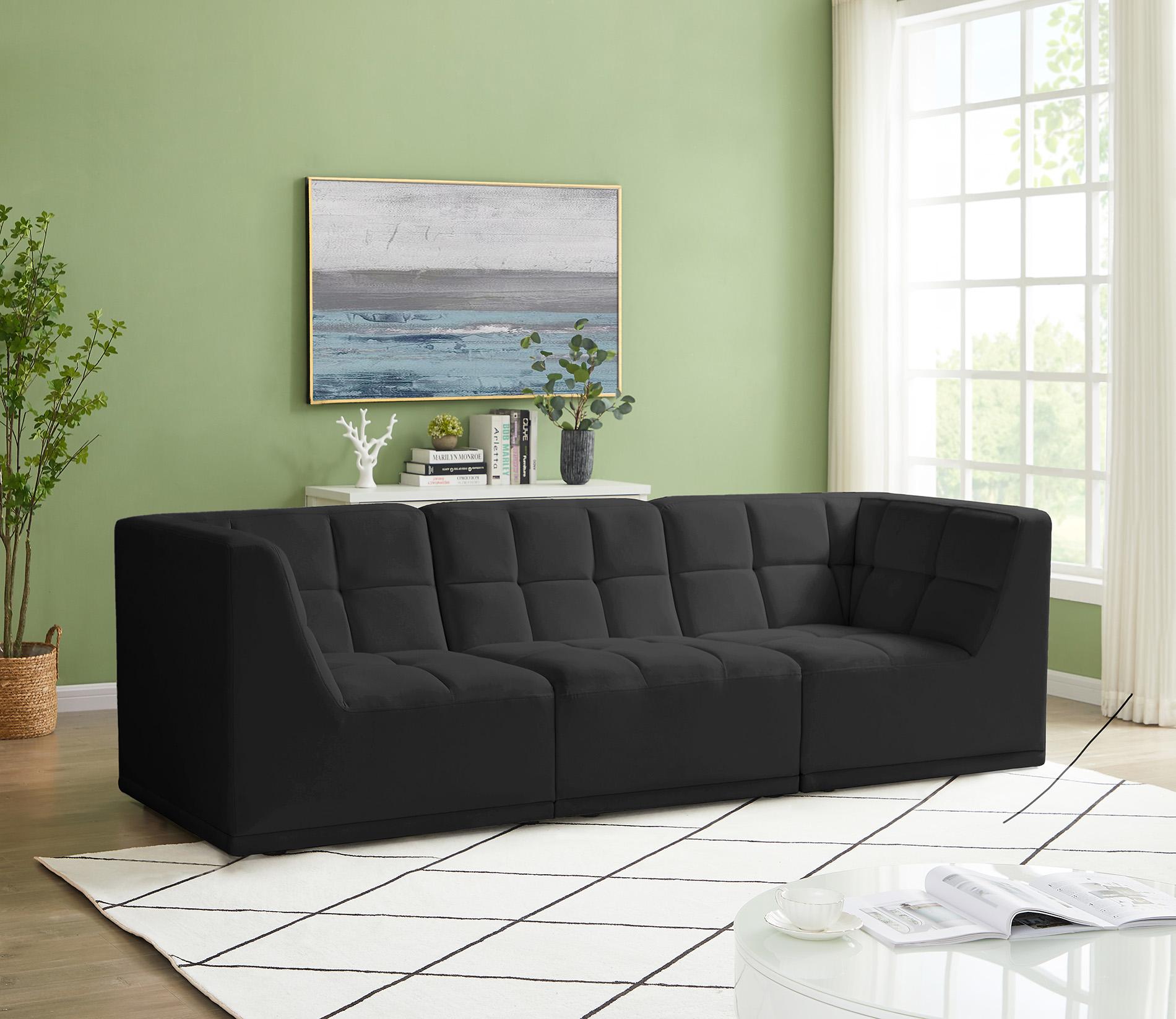 

    
Black Velvet Modular Sofa 650Black-S98 Meridian Modern Contemporary
