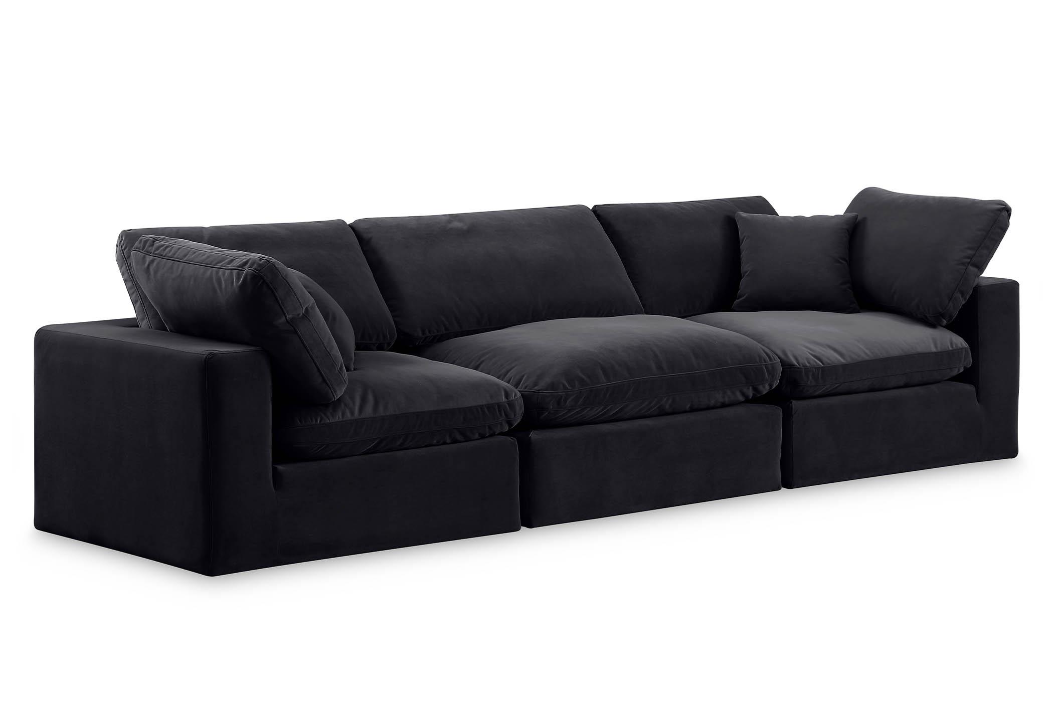 

    
Black Velvet Modular Sofa COMFY 189Black-S119 Meridian Contemporary Modern
