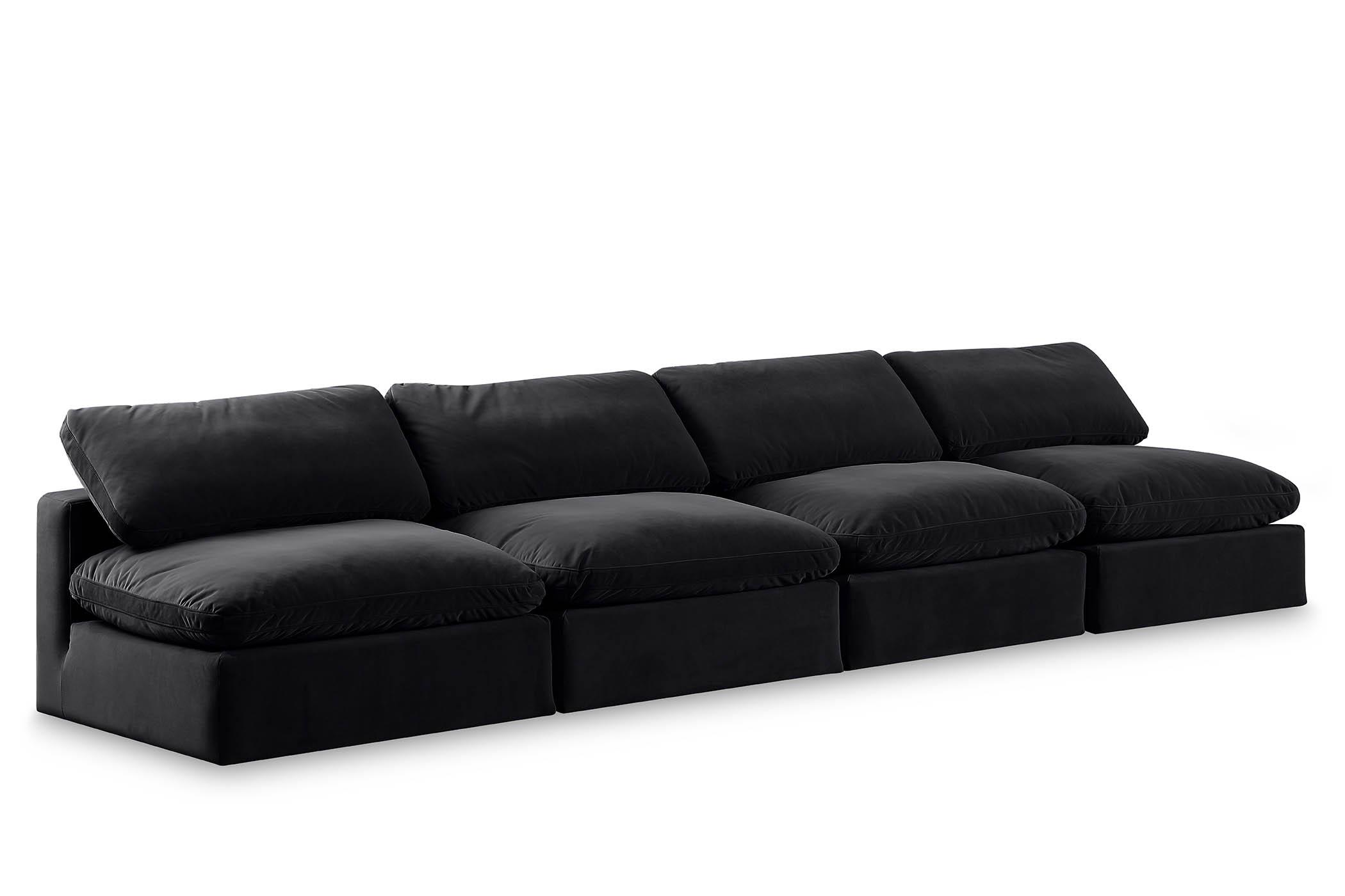 

    
Black Velvet Modular Sofa COMFY 189Black-S156 Meridian Contemporary Modern
