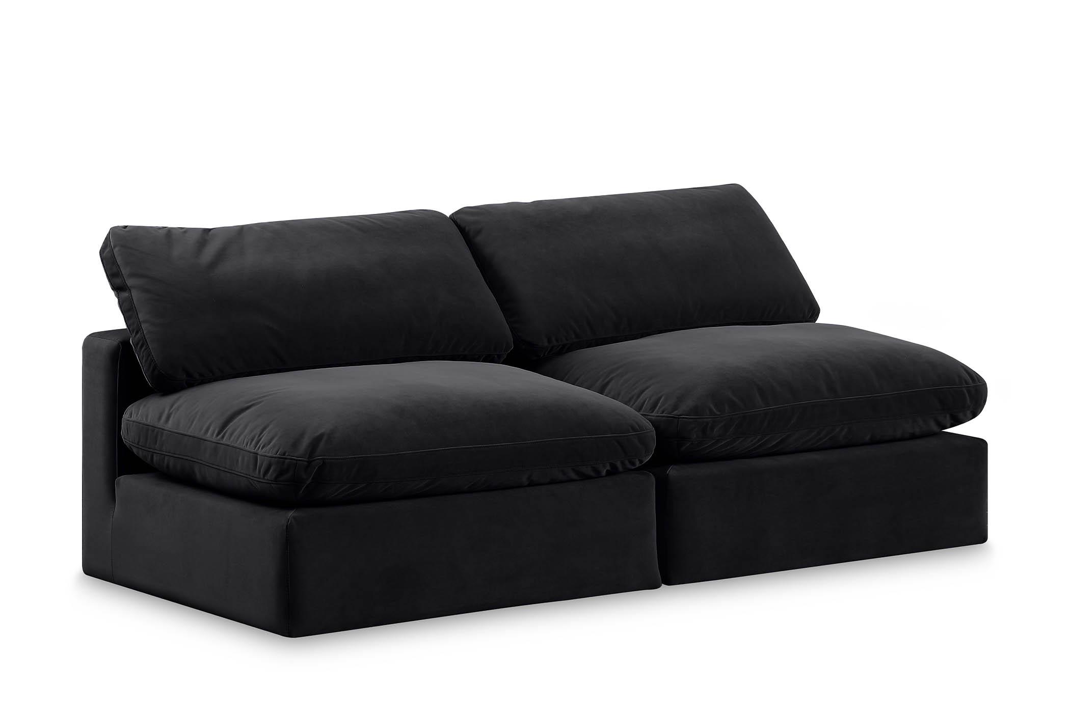 

    
Black Velvet Modular Sofa COMFY 189Black-S78 Meridian Contemporary Modern
