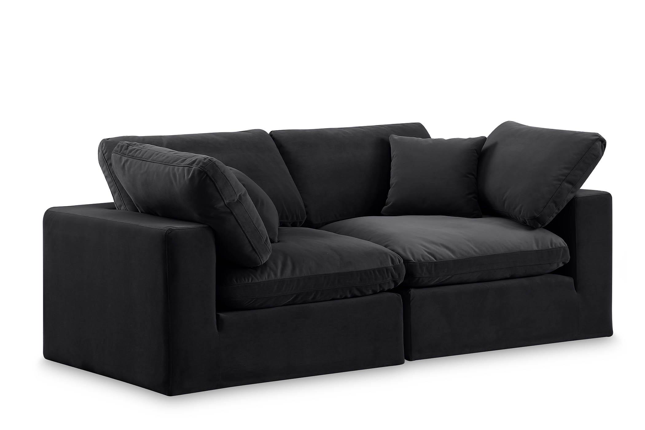 

    
Black Velvet Modular Sofa COMFY 189Black-S80 Meridian Contemporary Modern

