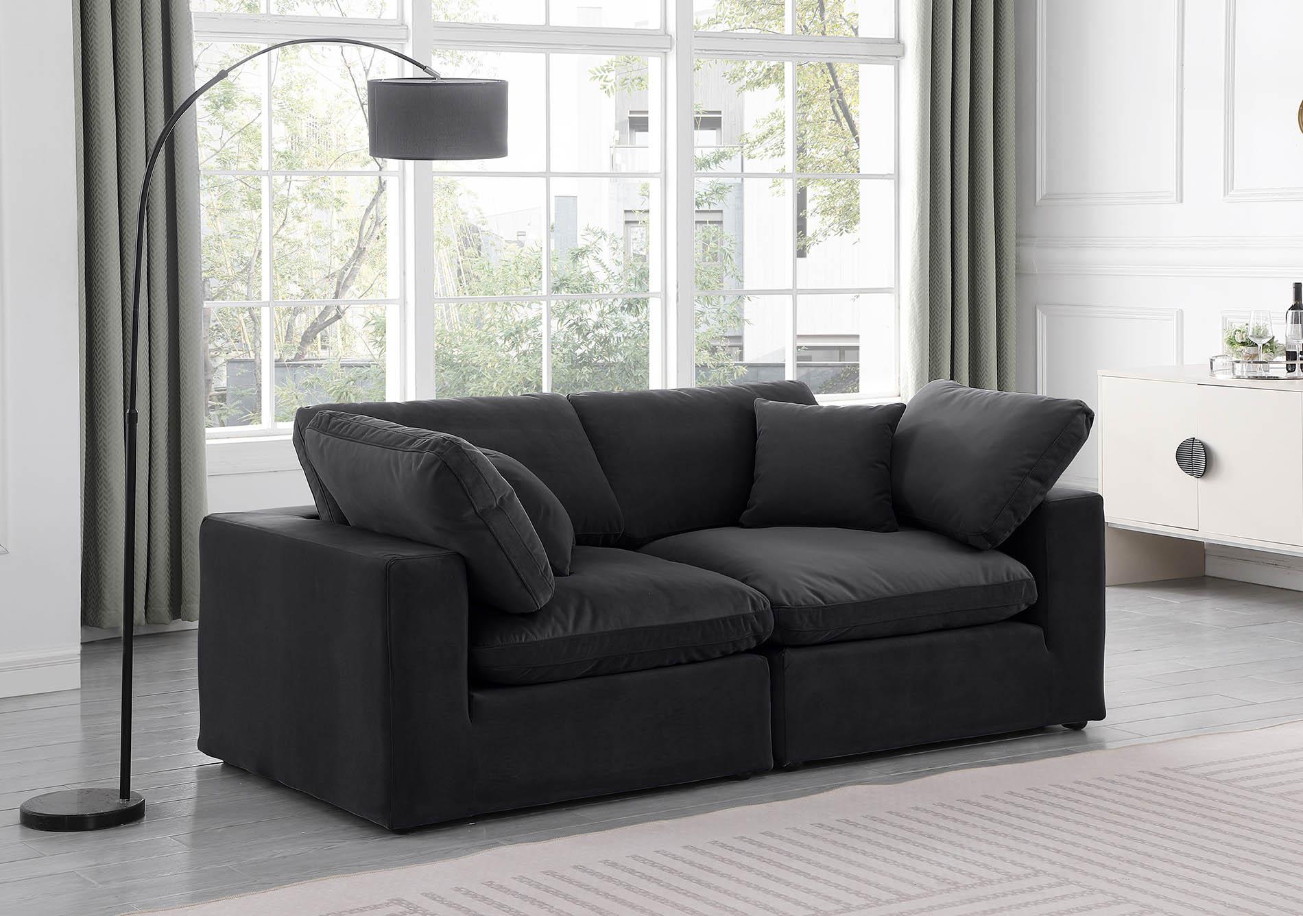 

    
Black Velvet Modular Sofa COMFY 189Black-S80 Meridian Contemporary Modern

