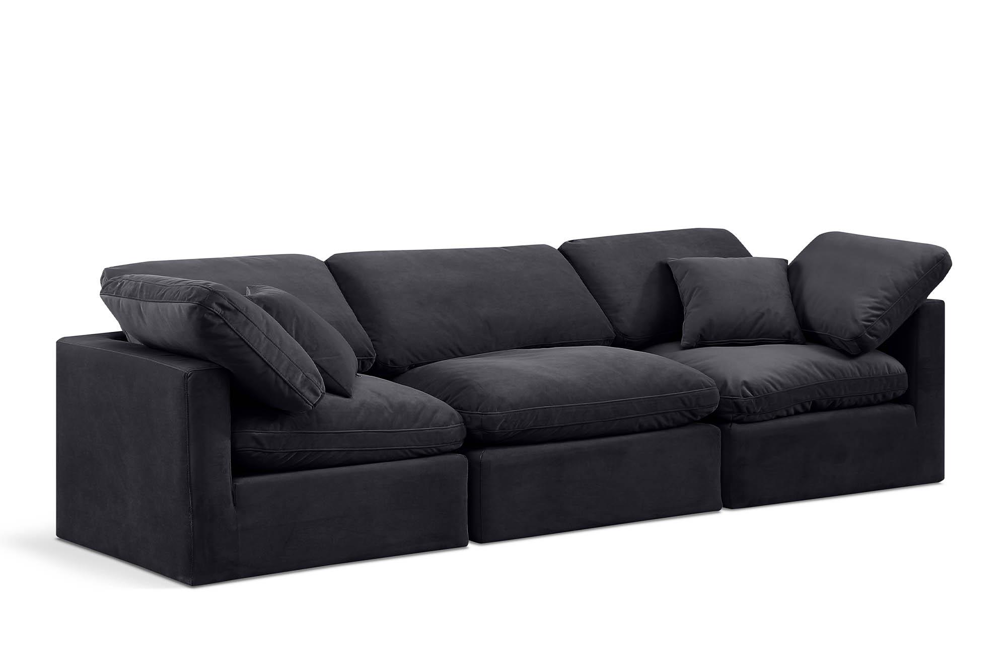 Contemporary, Modern Modular Sofa INDULGE 147Black-S105 147Black-S105 in Black Velvet