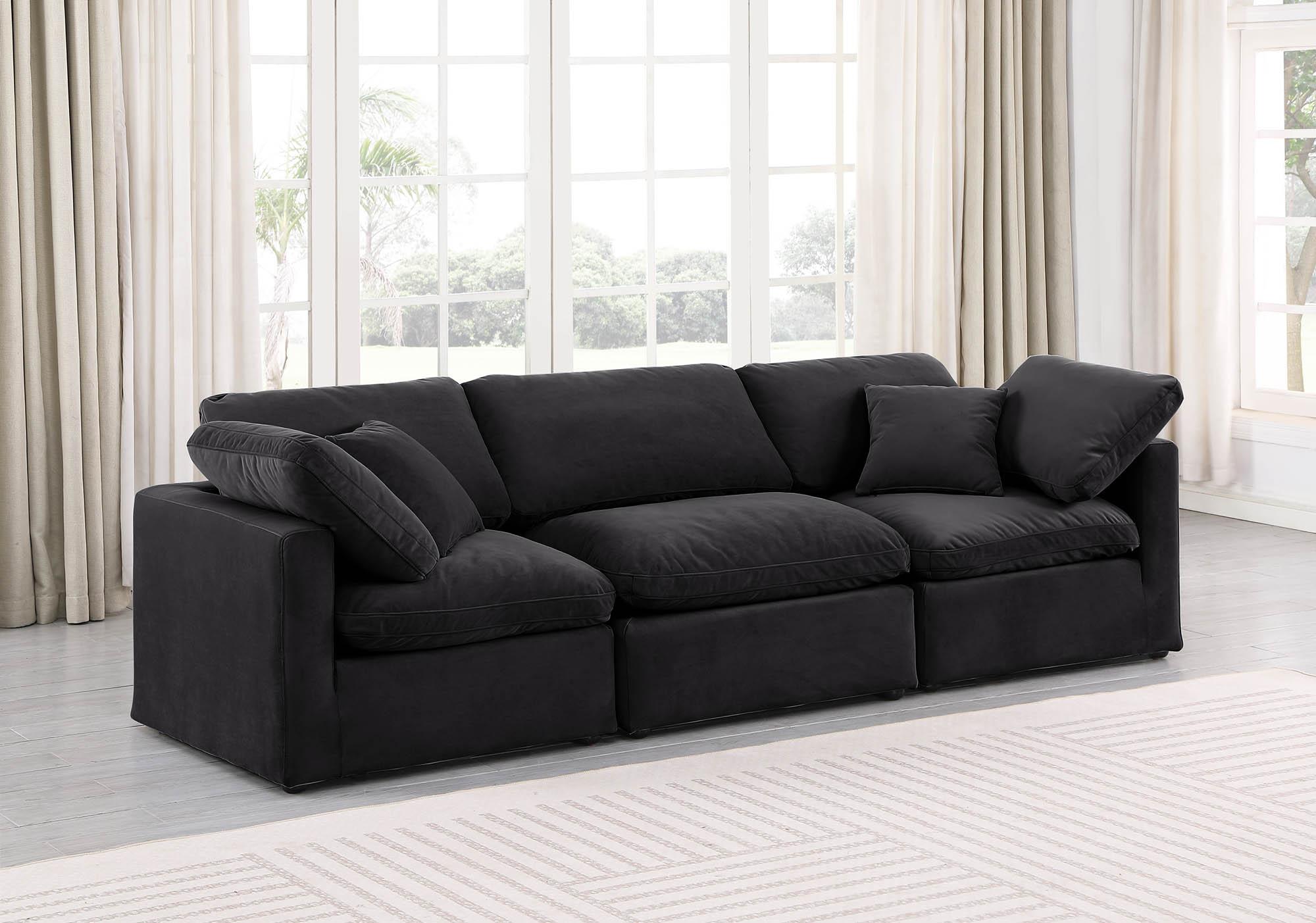 

    
Black Velvet Modular Sofa INDULGE 147Black-S105 Meridian Contemporary Modern
