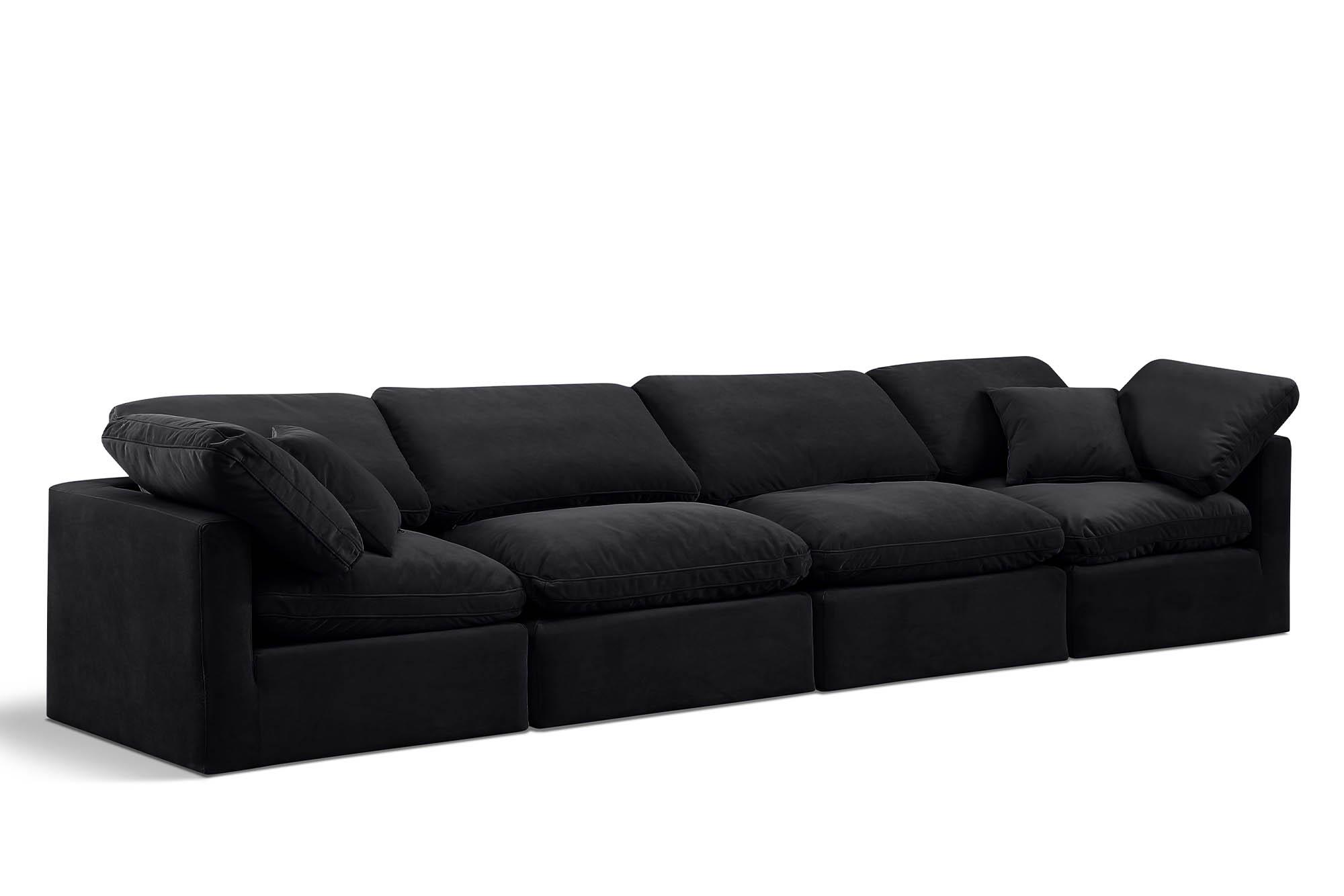 Contemporary, Modern Modular Sofa INDULGE 147Black-S140 147Black-S140 in Black Velvet
