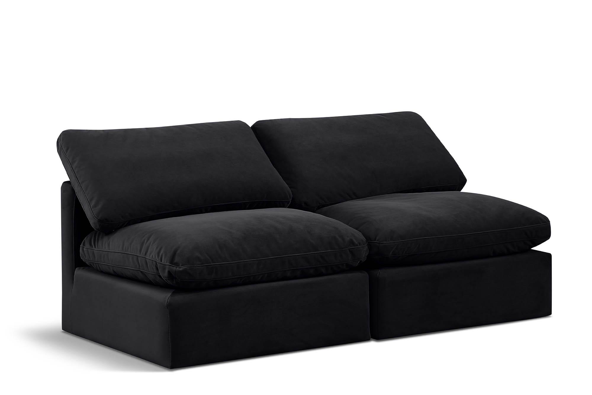 

    
Black Velvet Modular Sofa INDULGE 147Black-S2 Meridian Contemporary Modern
