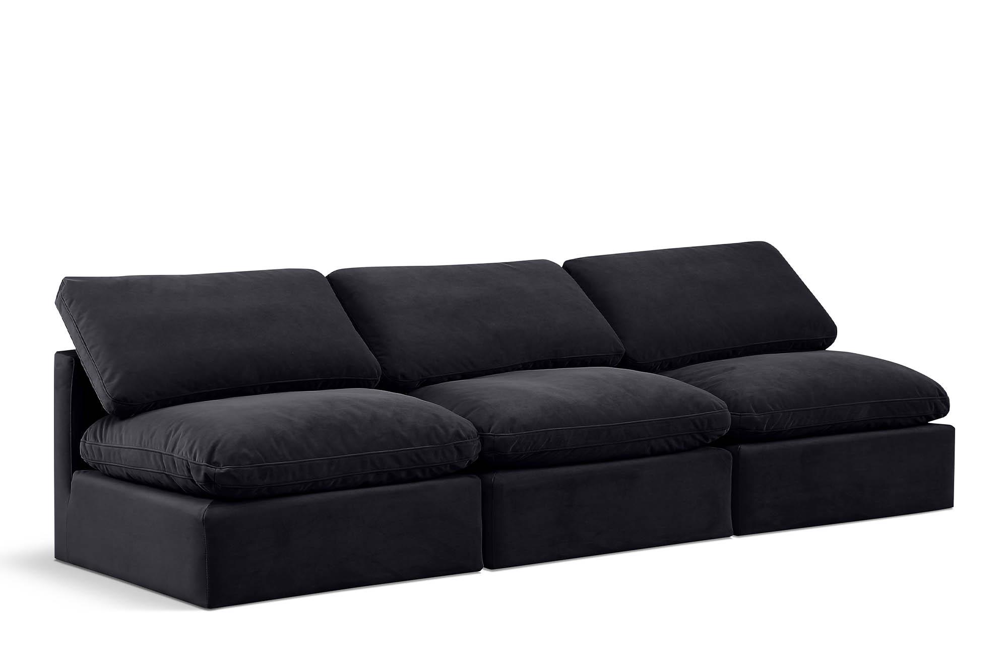 Contemporary, Modern Modular Sofa INDULGE 147Black-S3 147Black-S3 in Black Velvet