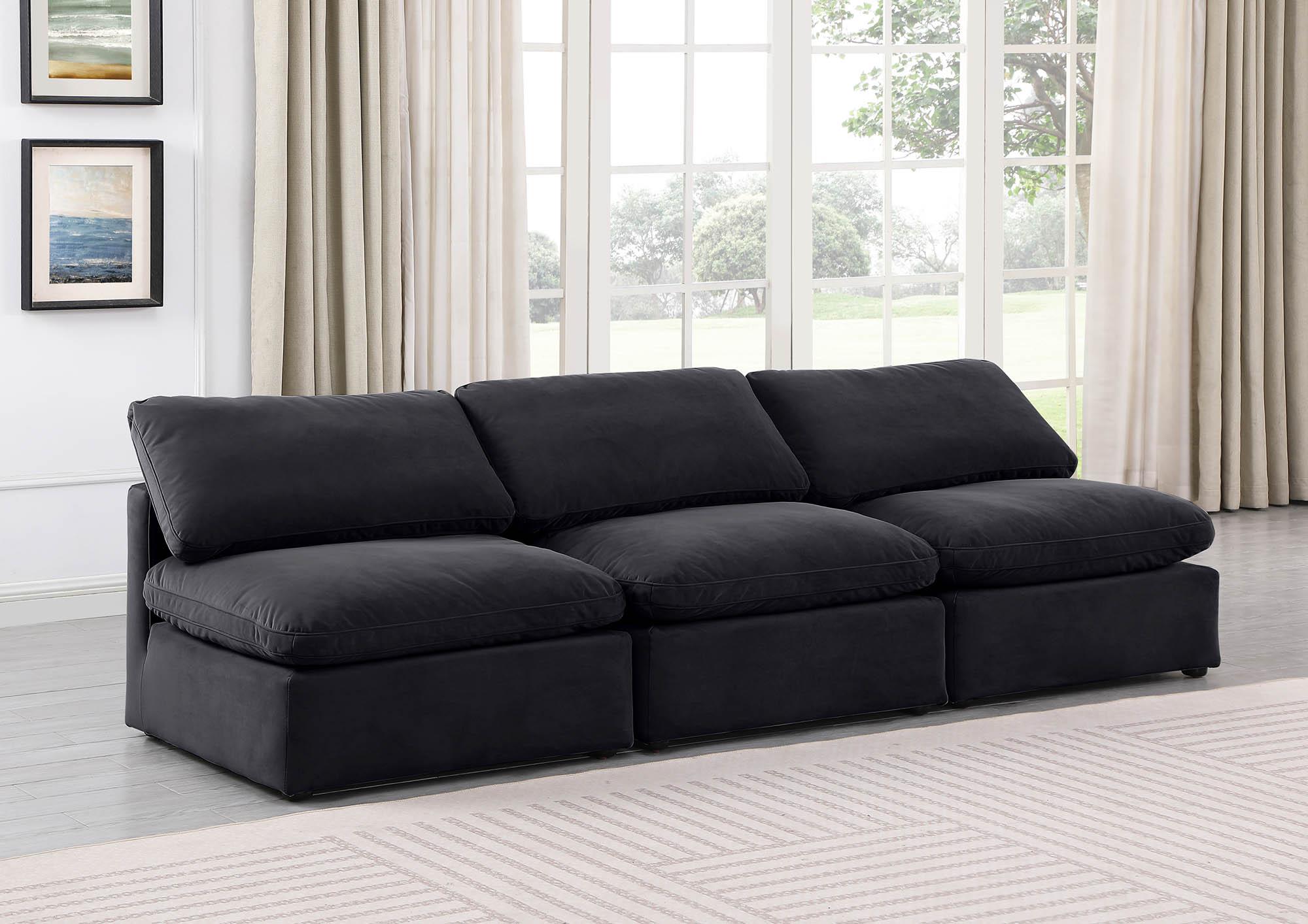 

    
Black Velvet Modular Sofa INDULGE 147Black-S3 Meridian Contemporary Modern
