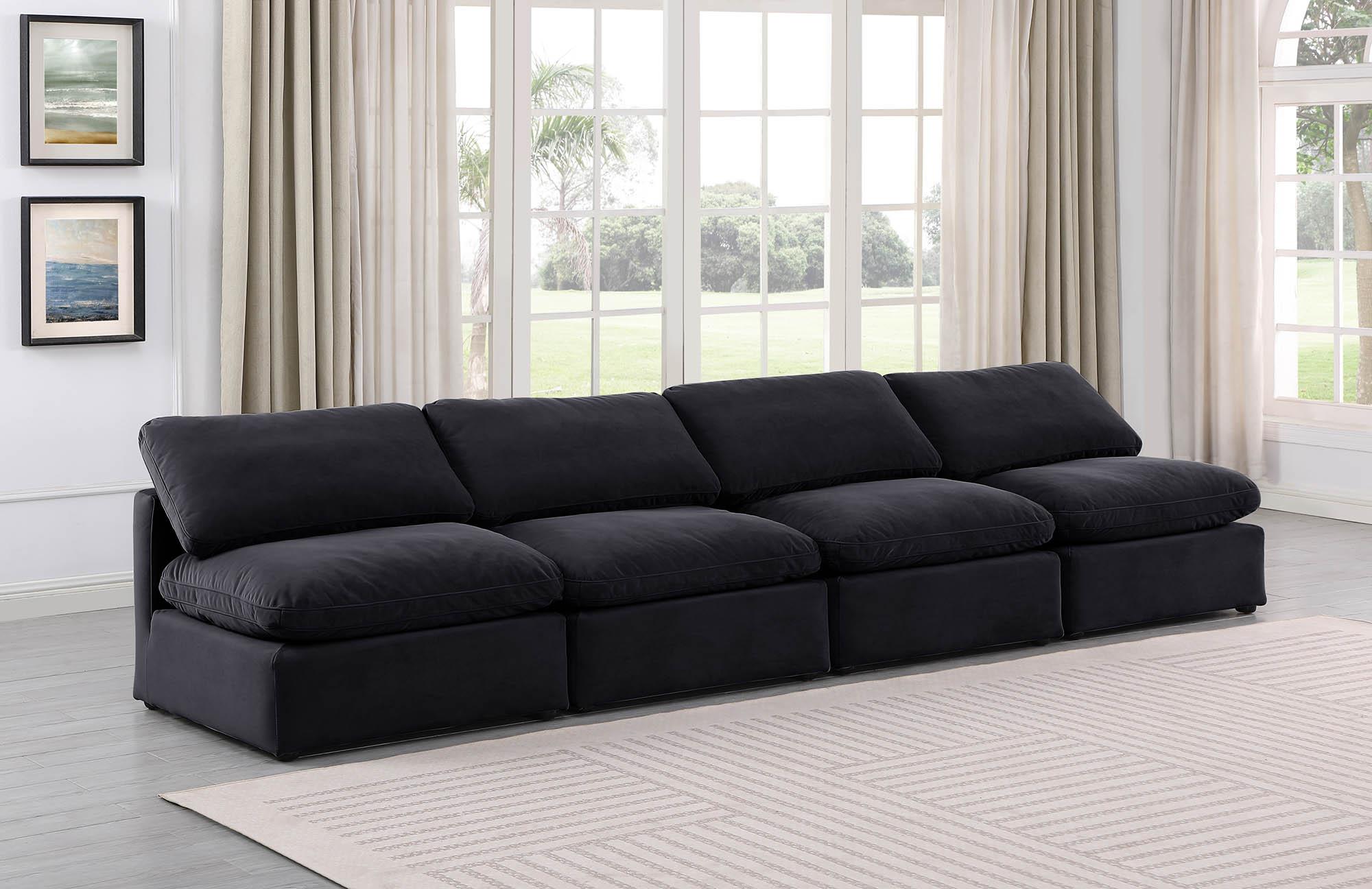 

    
Black Velvet Modular Sofa INDULGE 147Black-S4 Meridian Contemporary Modern
