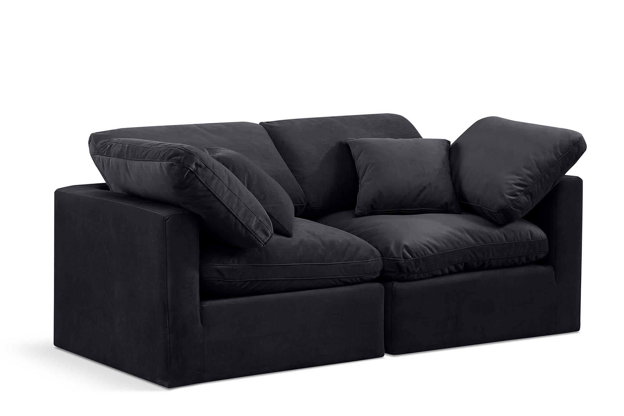 Contemporary, Modern Modular Sofa INDULGE 147Black-S70 147Black-S70 in Black Velvet