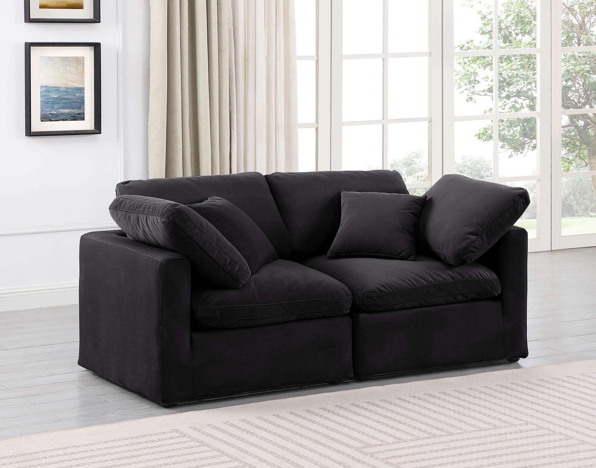 

    
Black Velvet Modular Sofa INDULGE 147Black-S70 Meridian Contemporary Modern
