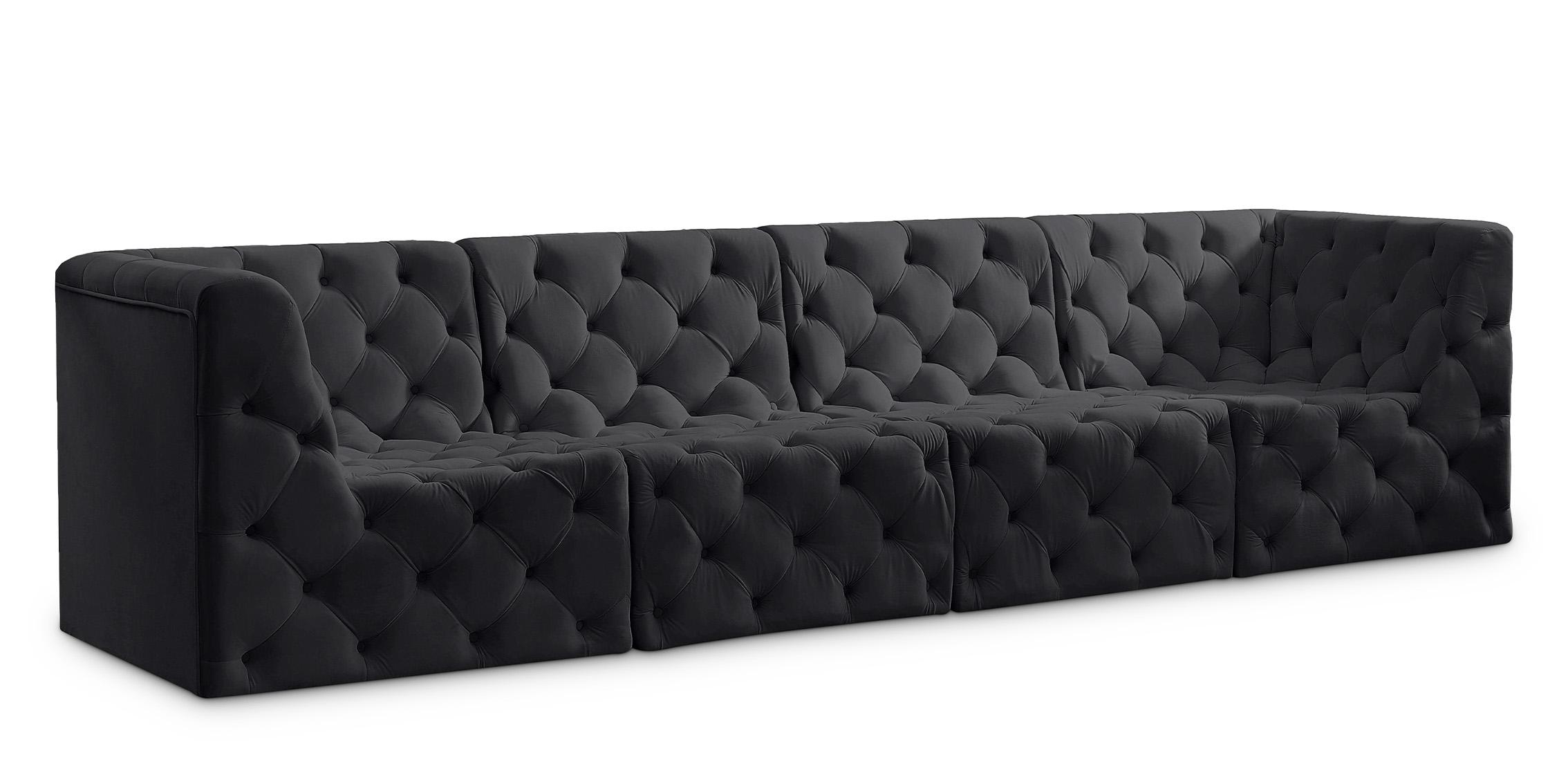 

    
Black Velvet Modular Sofa TUFT 680Black-S128 Meridian Contemporary Modern

