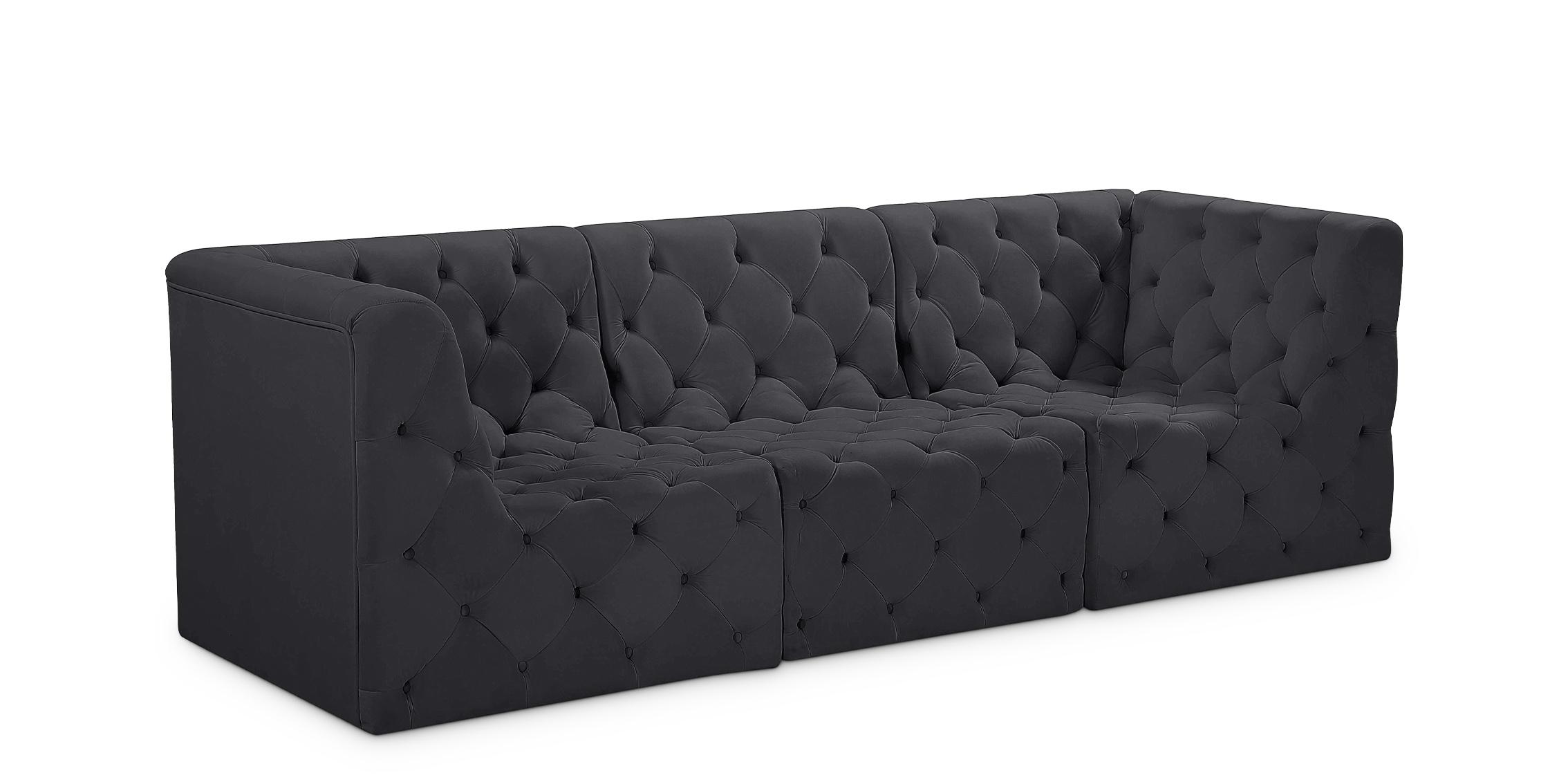 

    
Black Velvet Modular Sofa TUFT 680Black-S99 Meridian Contemporary Modern

