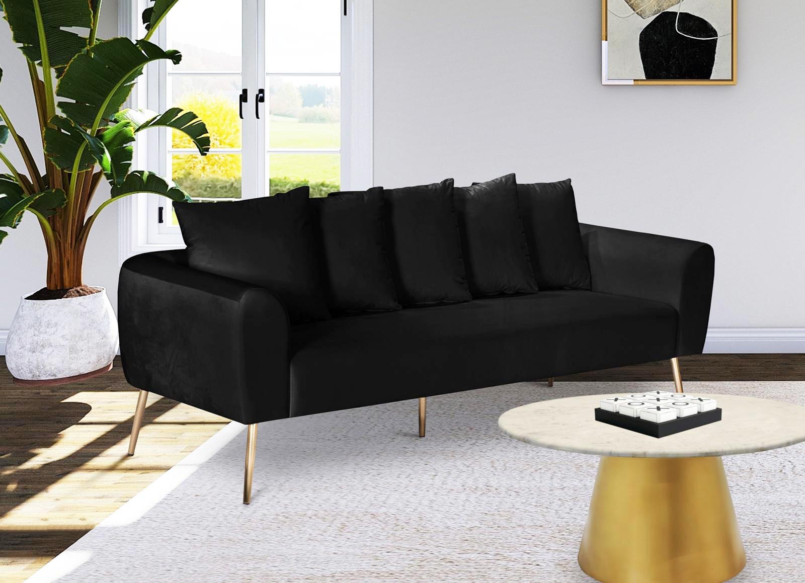 

    
BLACK Velvet Quinn Sofa MERIDIAN Contemporary Modern Mid-Century
