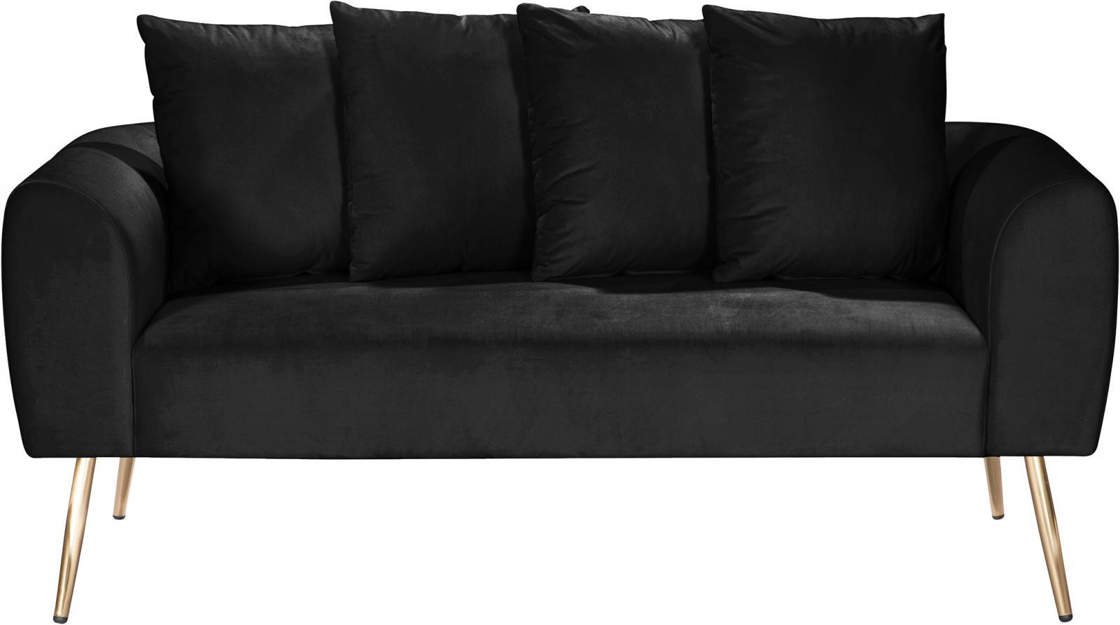 

        
753359801247BLACK Velvet Quinn Sofa Set 3Pcs MERIDIAN Contemporary Modern Mid-Century
