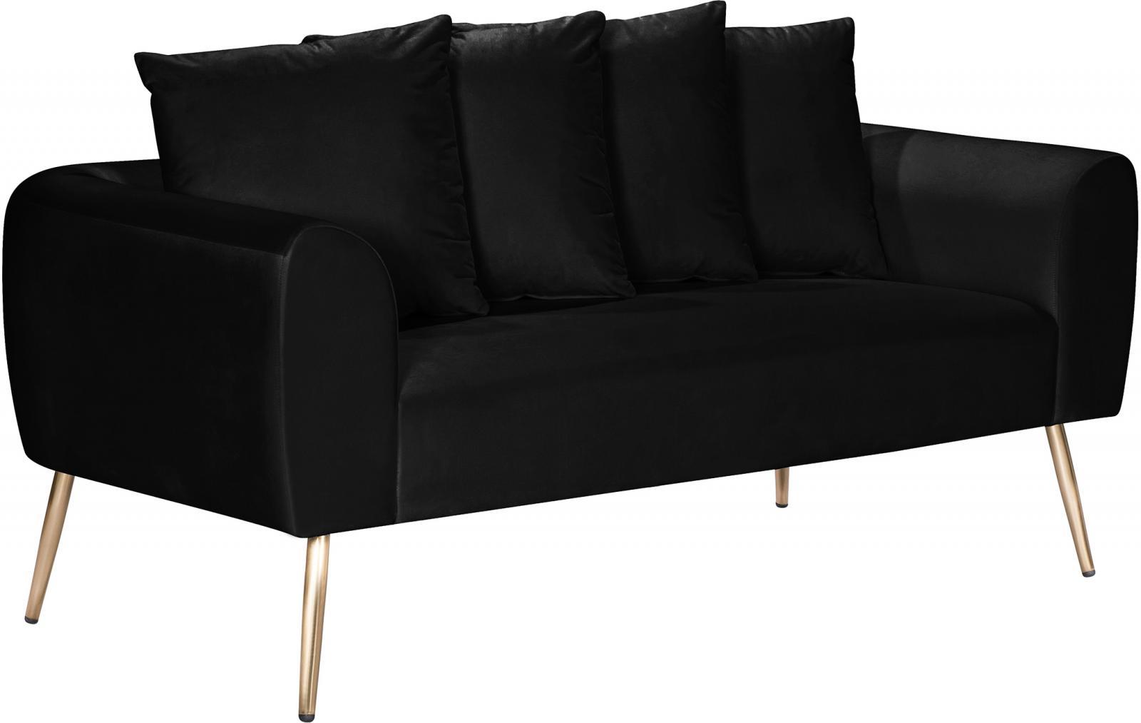 

    
639Black-SLC BLACK Velvet Quinn Sofa Set 3Pcs MERIDIAN Contemporary Modern Mid-Century
