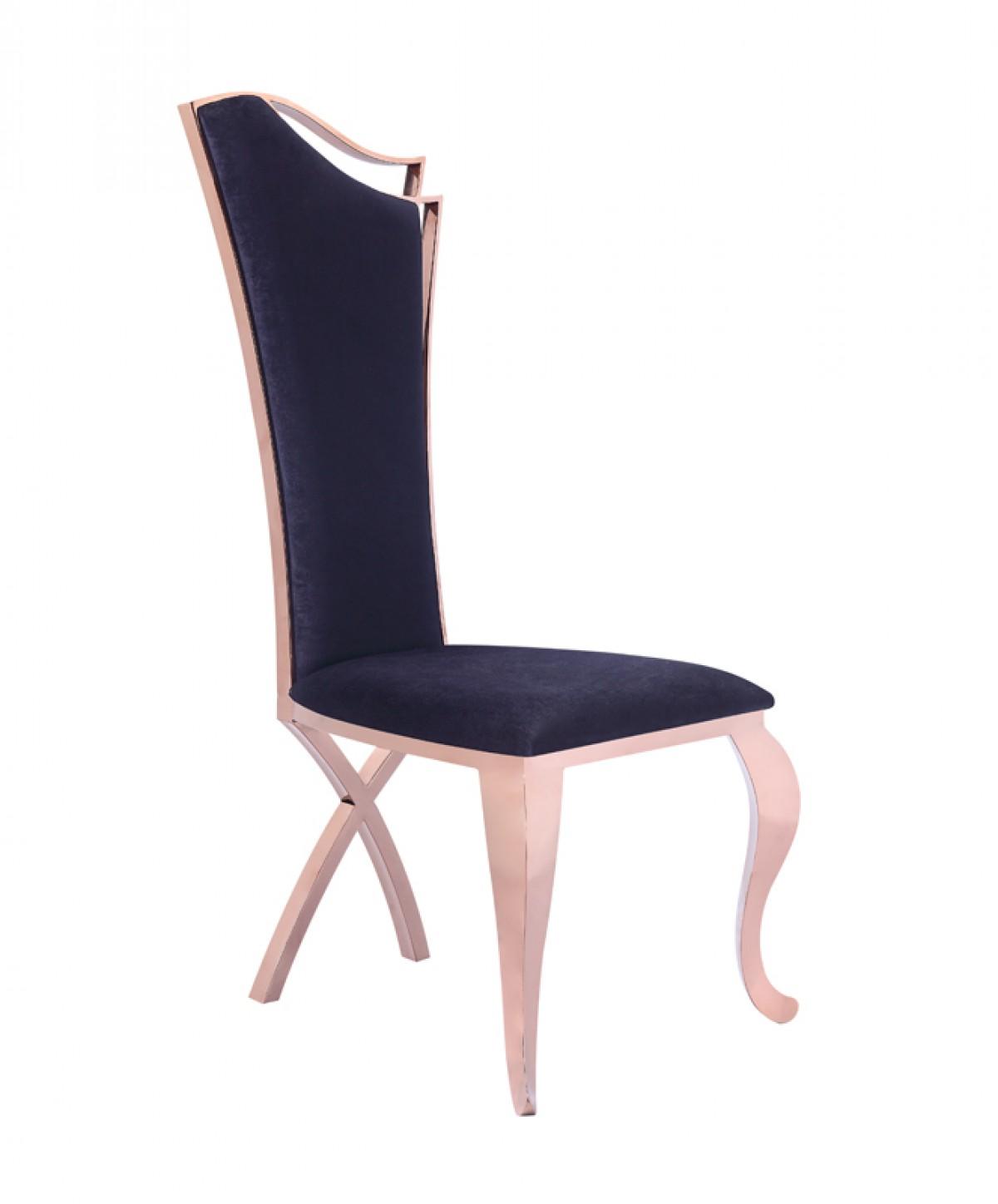 

    
Glam Black Velvet & Rosegold Dining Chair Set 2 VIG Modrest Bonnie Transitional
