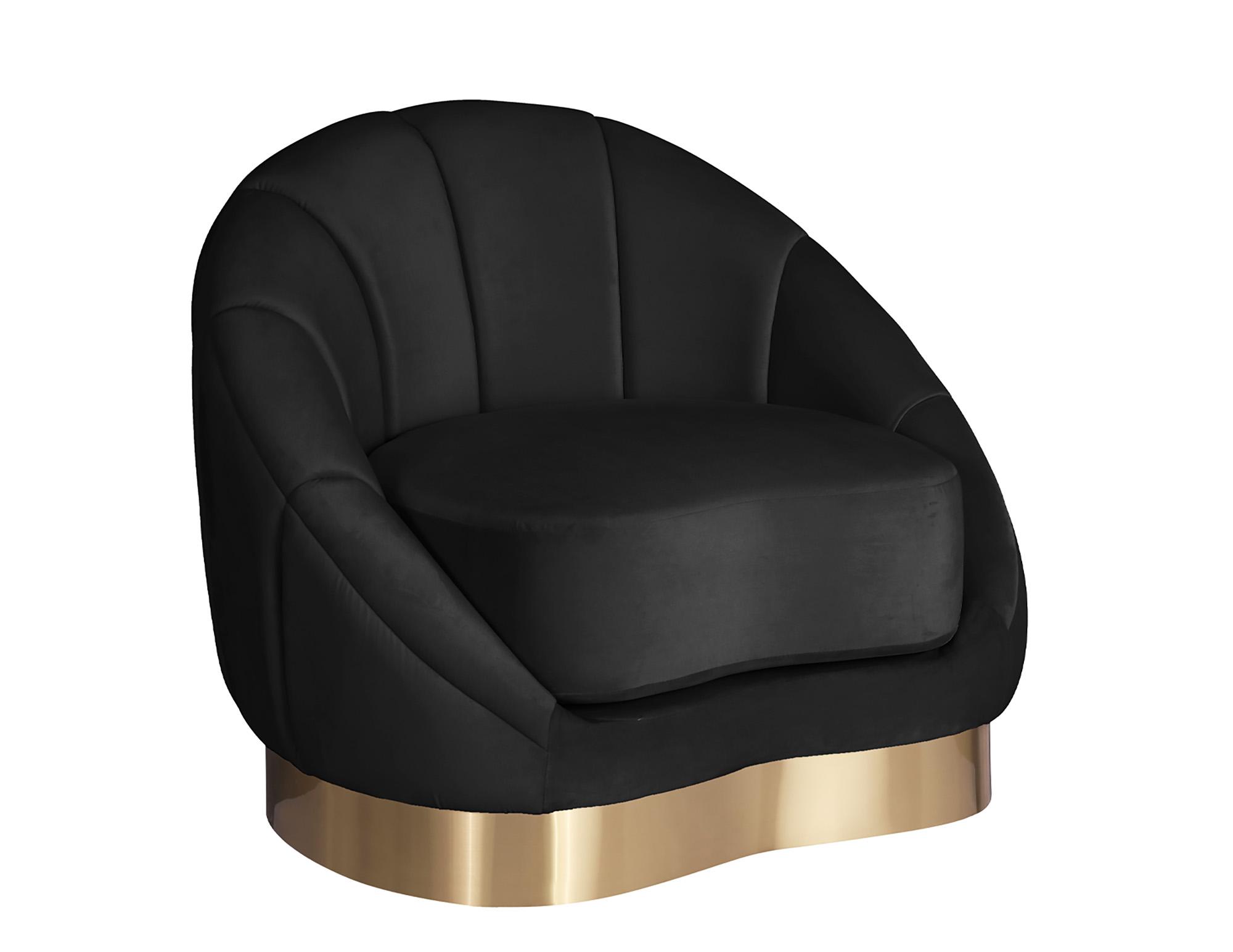 Contemporary, Modern Arm Chair SHELLY 623Black-C 623Black-C in Black Velvet