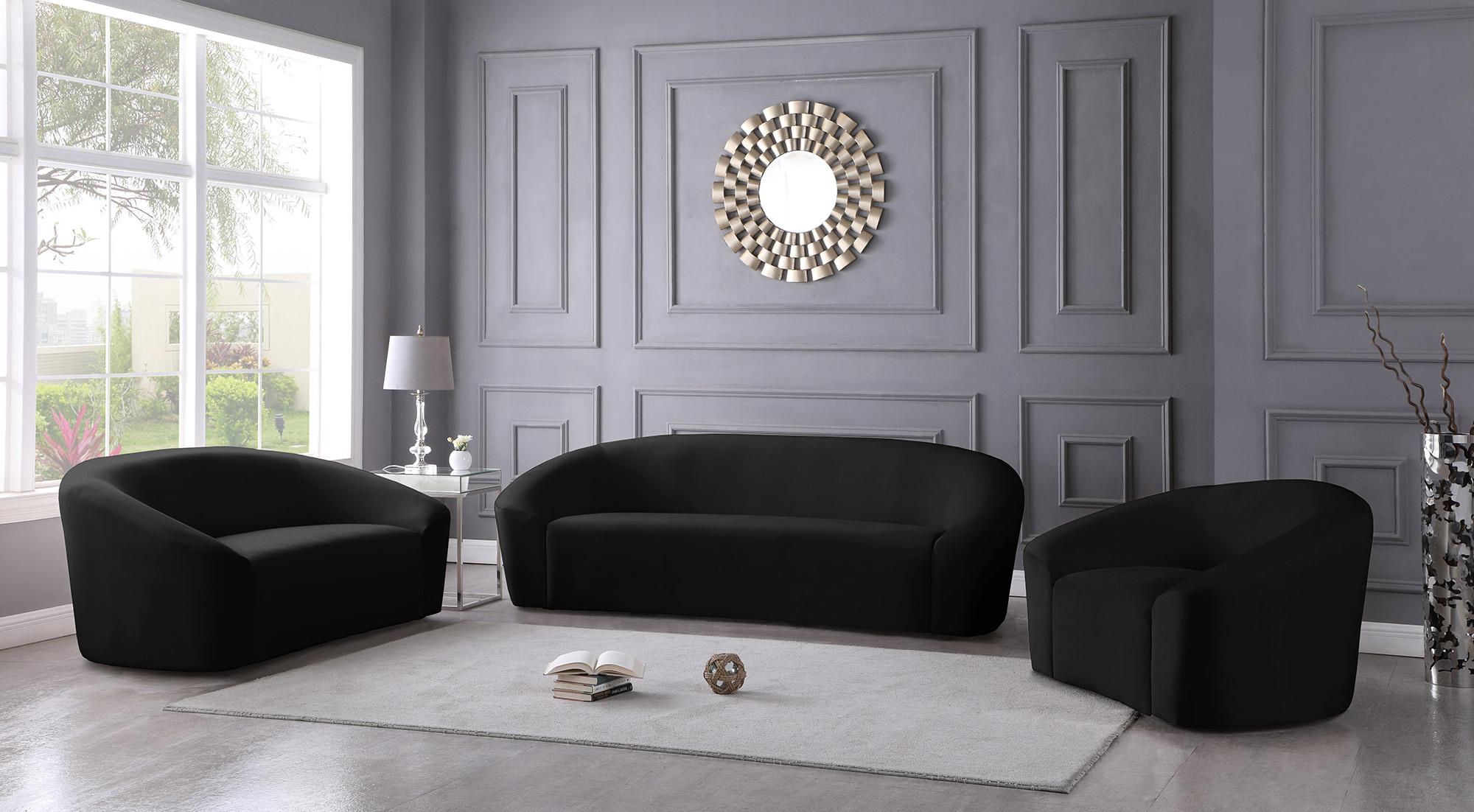 

        
704831408843Black Velvet Sofa RILEY 610Black-S Meridian Modern Contemporary
