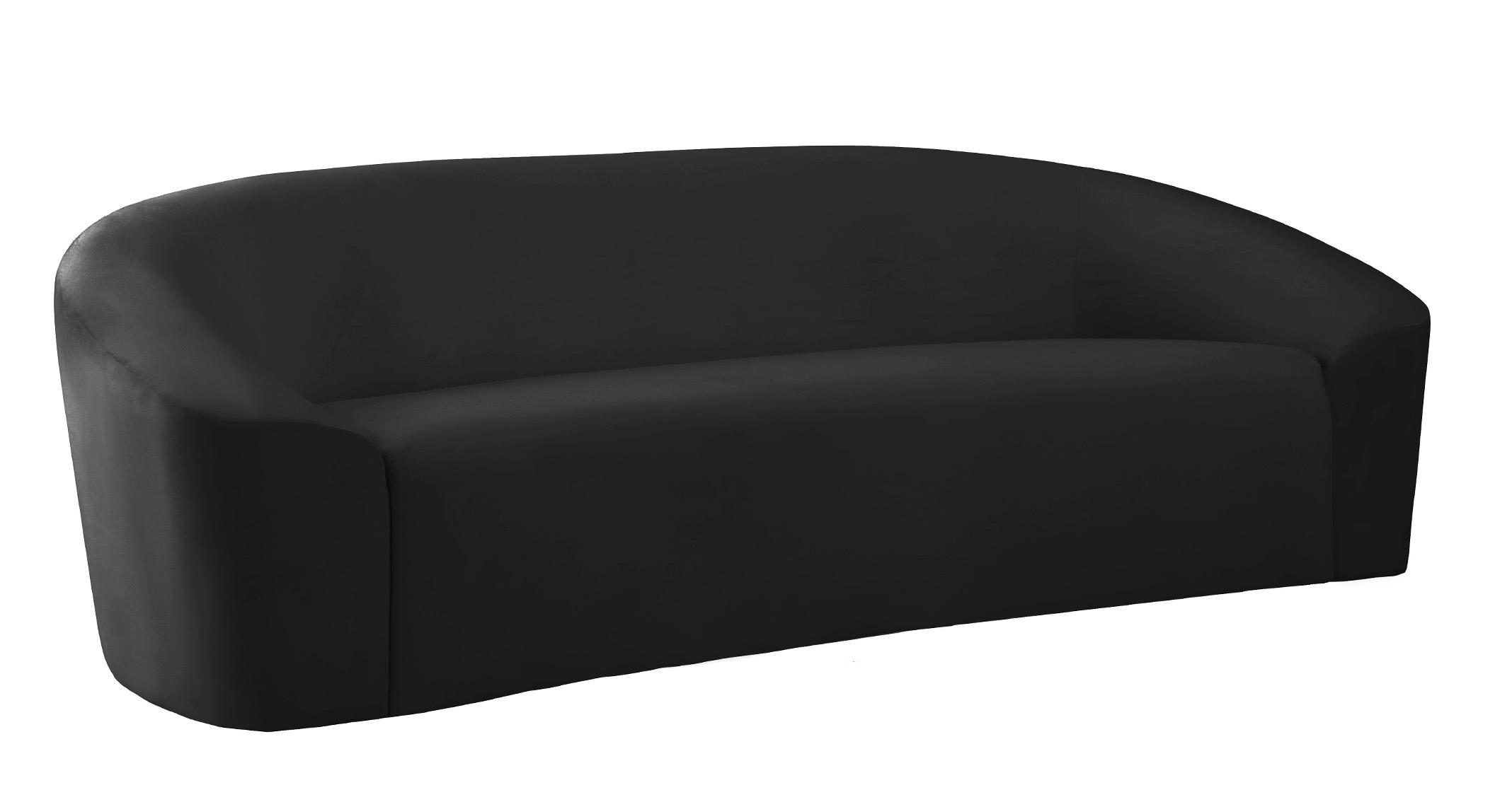 

    
Black Velvet Sofa Set 2Pcs RILEY 610Black-S Meridian Contemporary Modern
