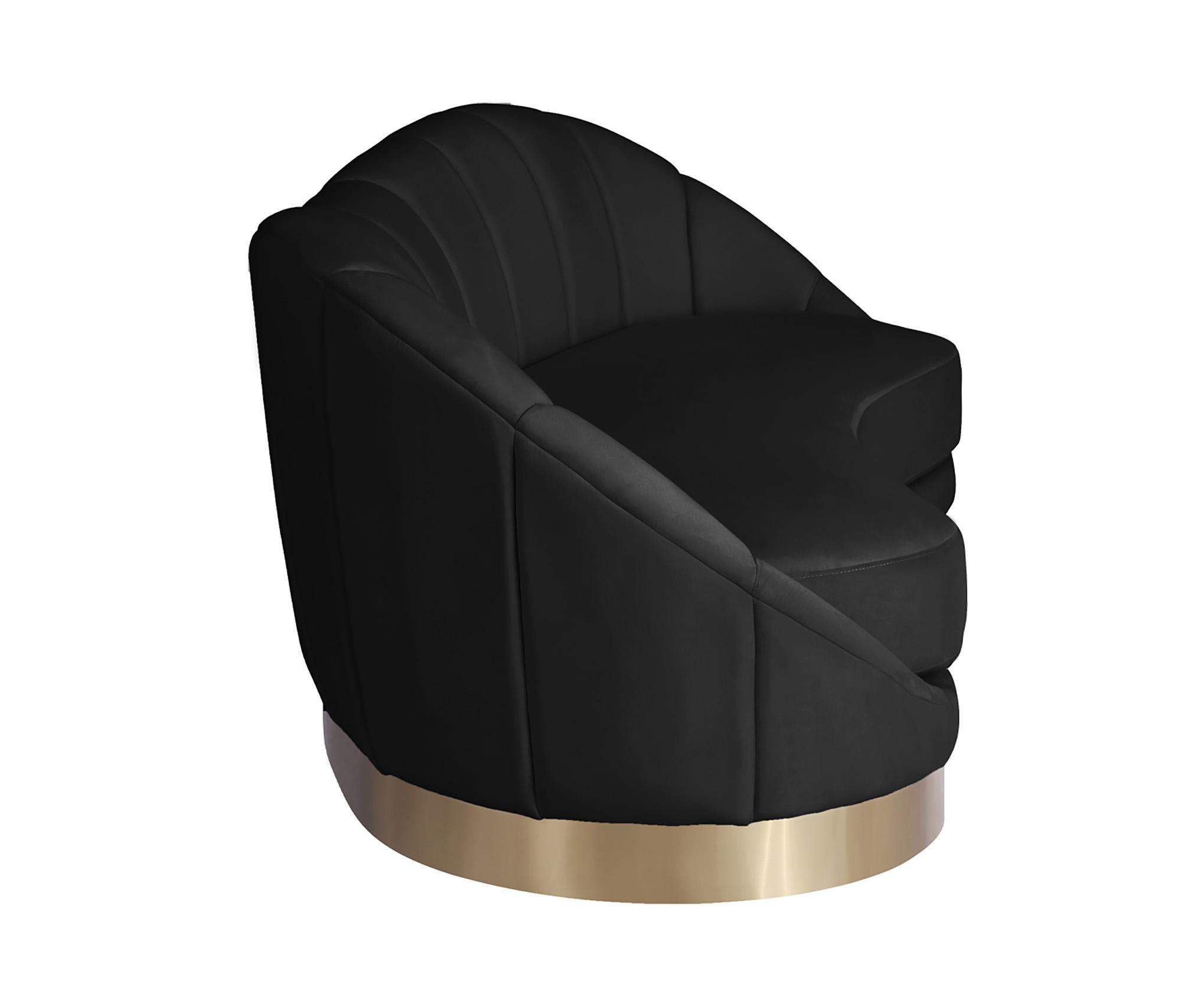 

    
 Photo  Black Velvet Rounded Sofa Set 3 Pcs SHELLY 623Black-S Meridian Contemporary
