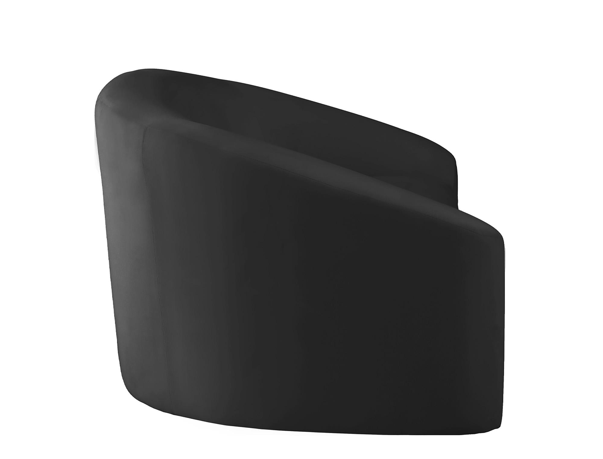 

    
Black Velvet Sofa Set 3Pcs RILEY 610Black-S Meridian Contemporary Modern

