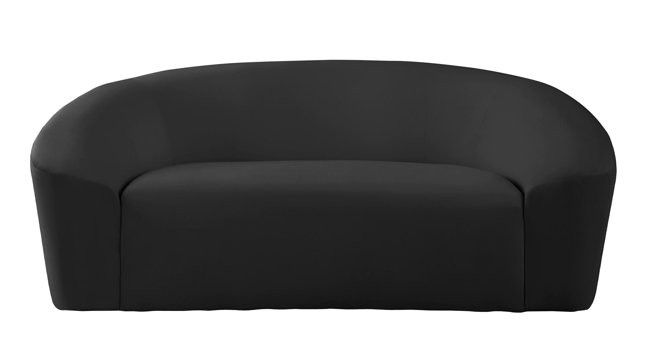 

    
 Shop  Black Velvet Sofa Set 3Pcs RILEY 610Black-S Meridian Contemporary Modern
