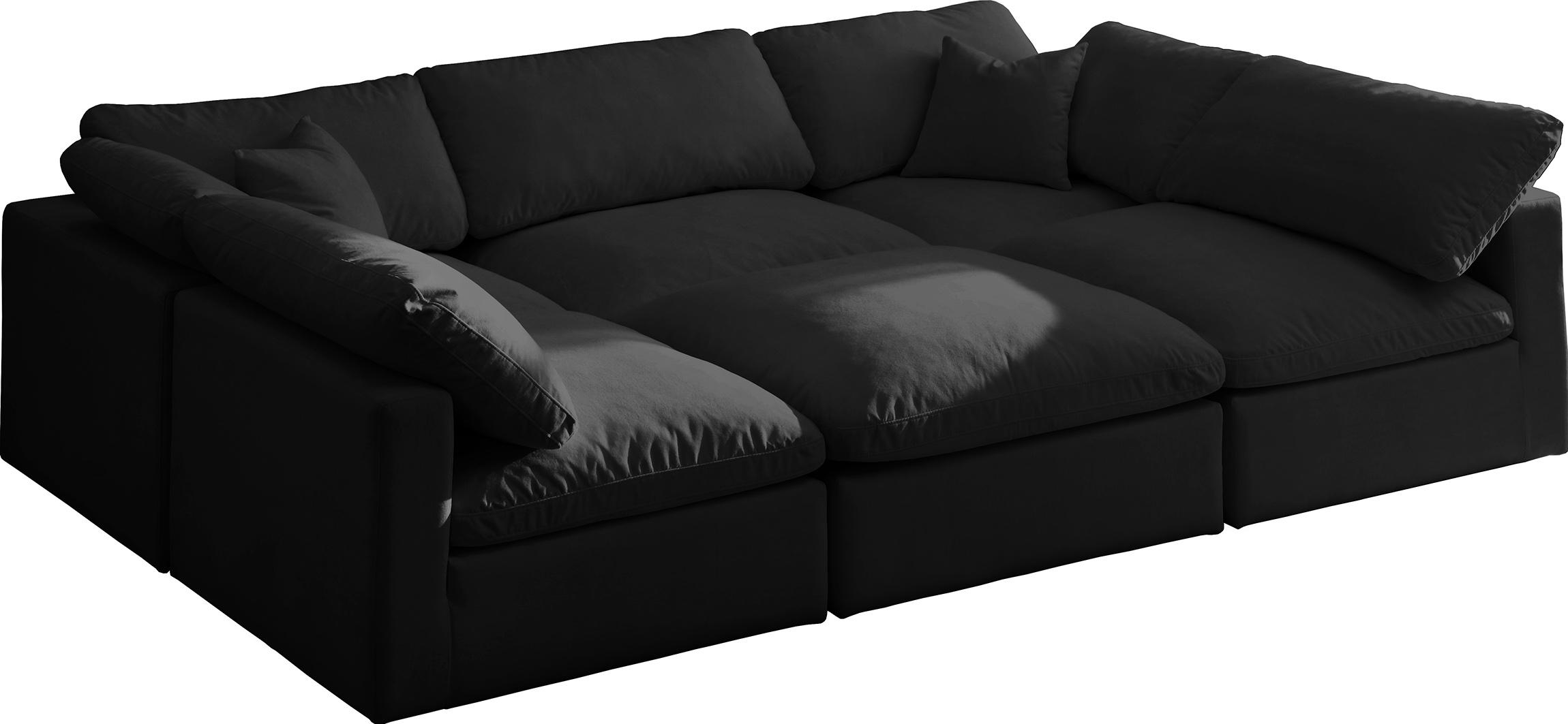 Contemporary, Modern Modular Sectional Sofa 602Black-Sec6C 602Black-Sec6C in Black Fabric