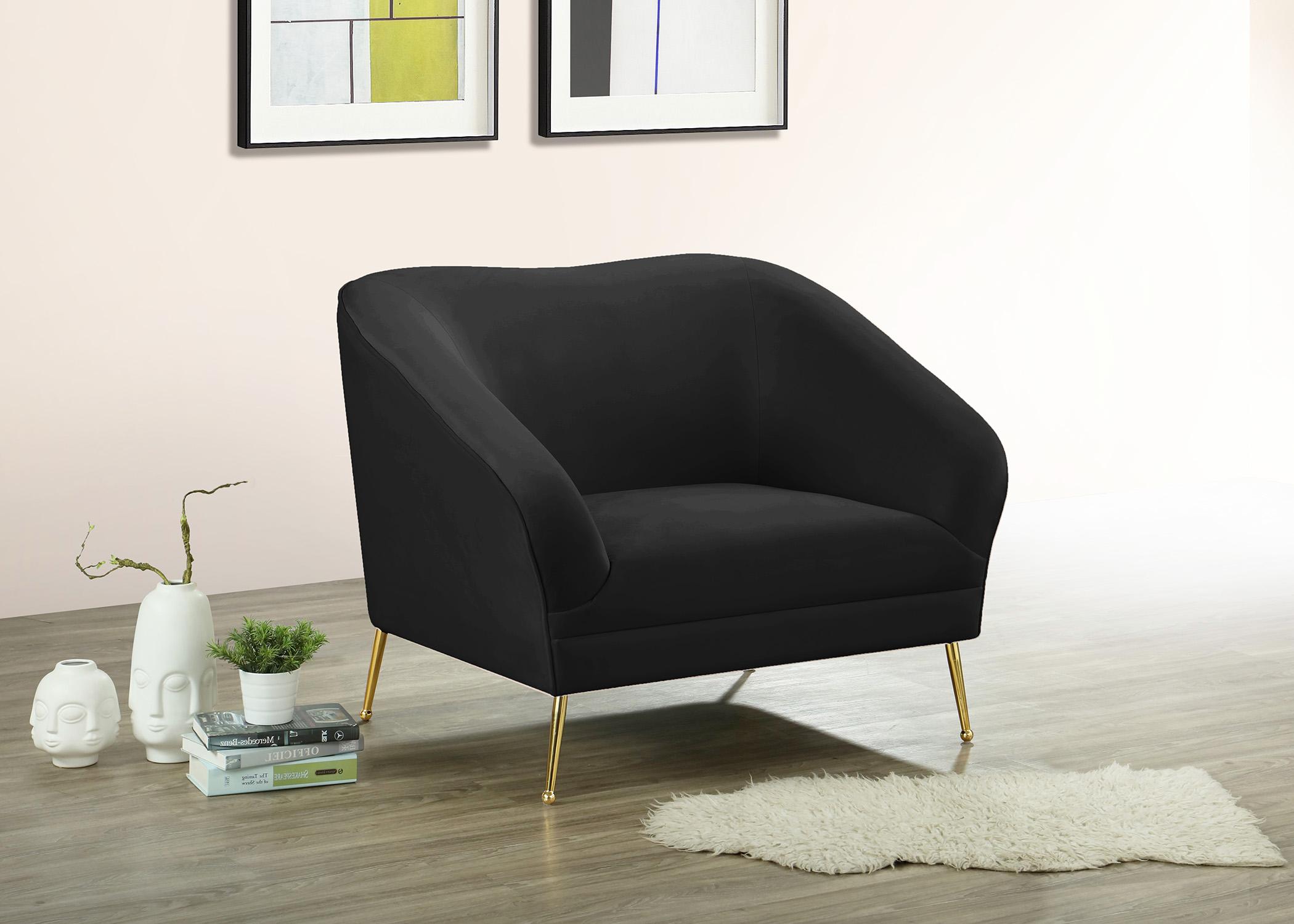 

    
658Black-Set-3 Black Velvet Curved Sofa Set 3Pcs HERMOSA 658Black Meridian Mid-Century Modern
