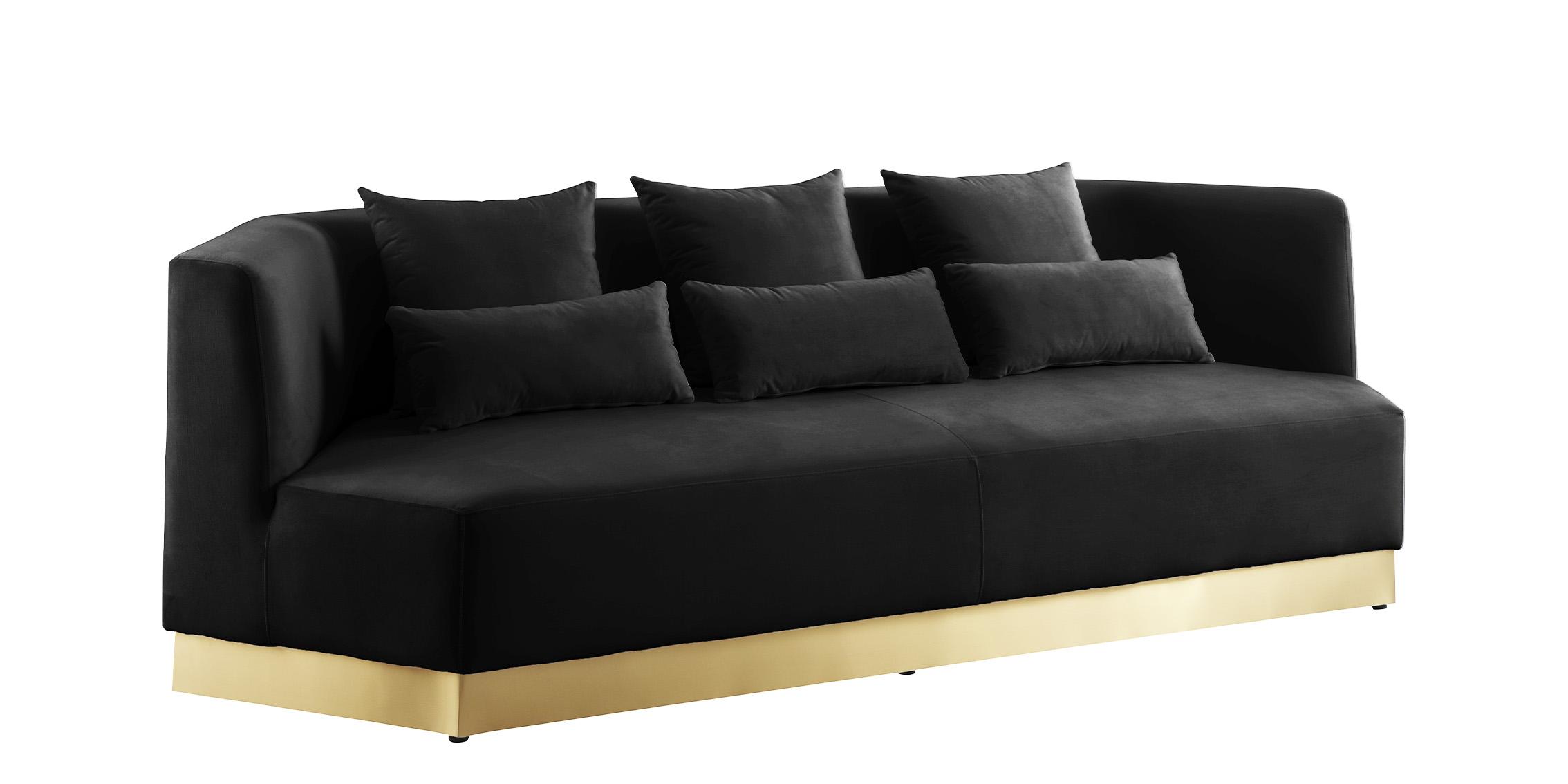 Contemporary Sofa MARQUIS 600Black-S 600Black-S in Chrome, Gold, Black Velvet
