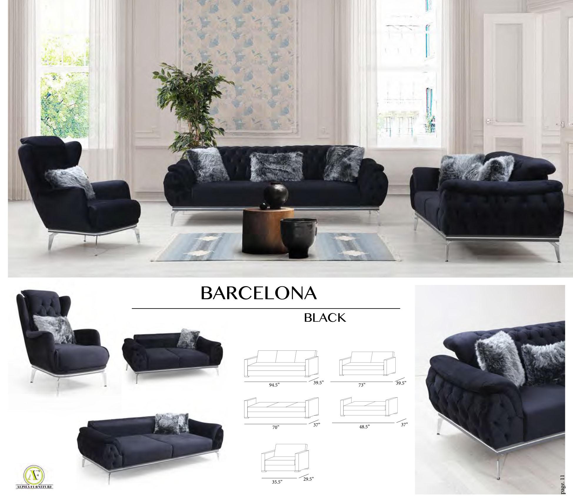 

    
Black Velvet Steel Legs Sofa Set 3Pcs Contemporary Alpha Furniture Barcelona
