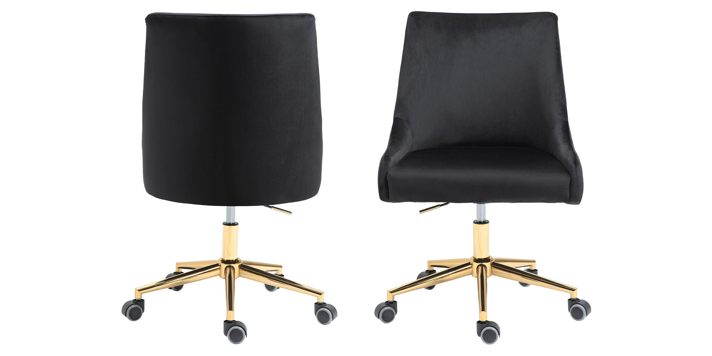 

        
Meridian Furniture KARINA 163Black Office Chair Gold/Black Fabric 094308250991
