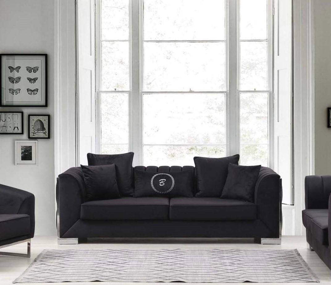 

    
Alpha Furniture Milano Sofa Loveseat and Chair Set Black MLNO-B-S-Set-3
