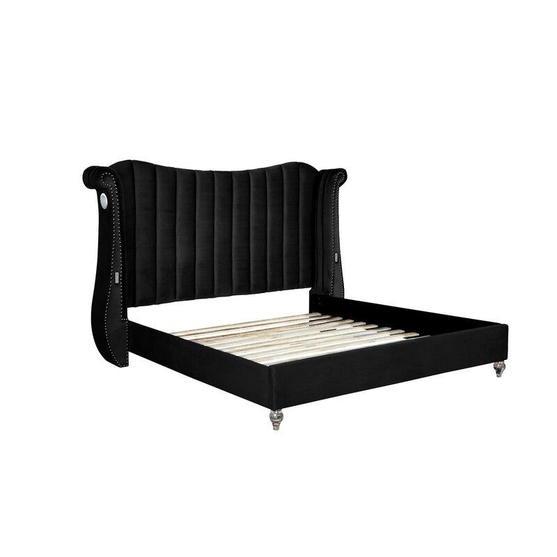 

    
 Order  Black Velvet Tufted King Bed Set 4Pcs w/Vanity TULIP Galaxy Home Contemporary
