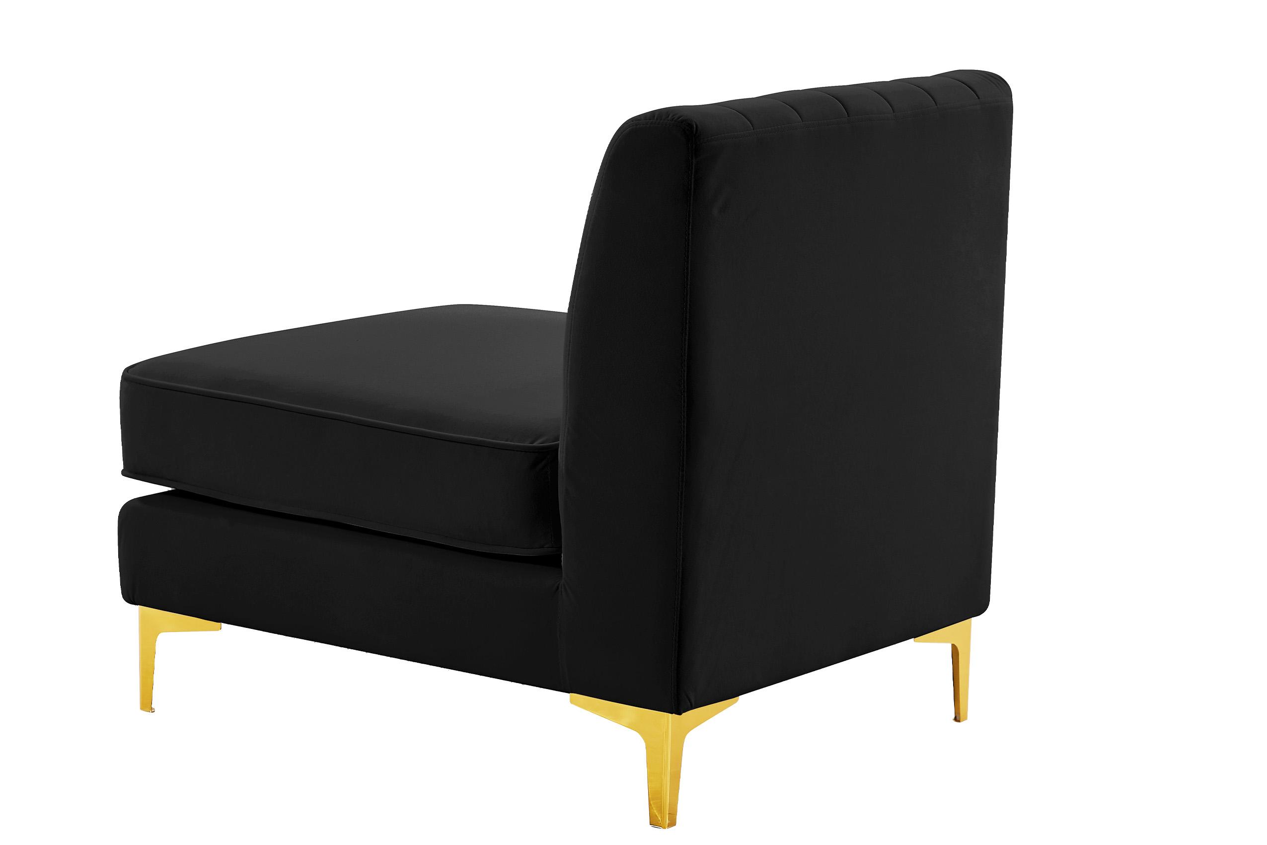 

        
Meridian Furniture ALINA 604Black-Armless Modular Armless Chair Black Velvet 94308256733

