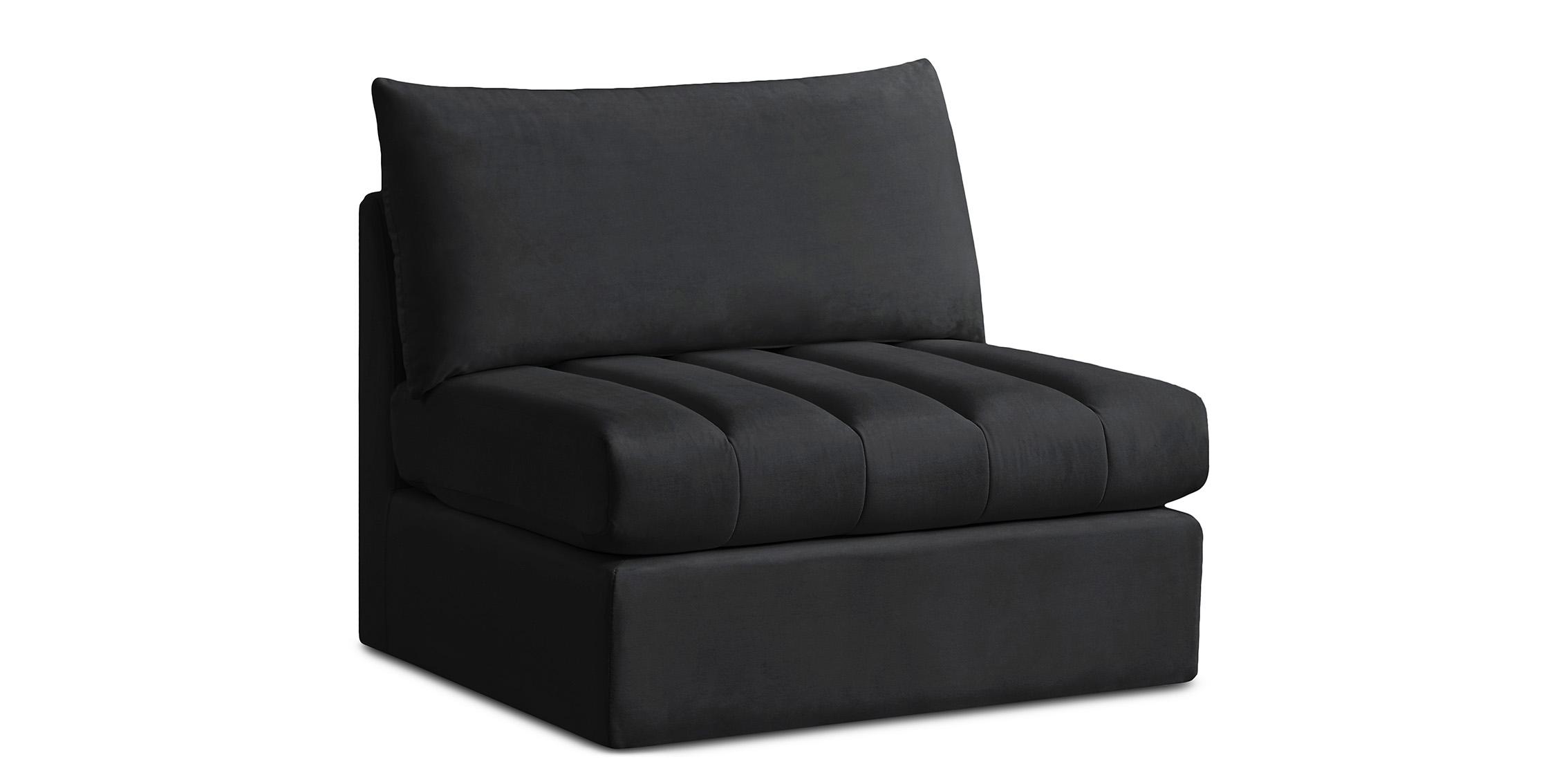 Meridian Furniture JACOB 649Black-Armless Modular Armless Chair