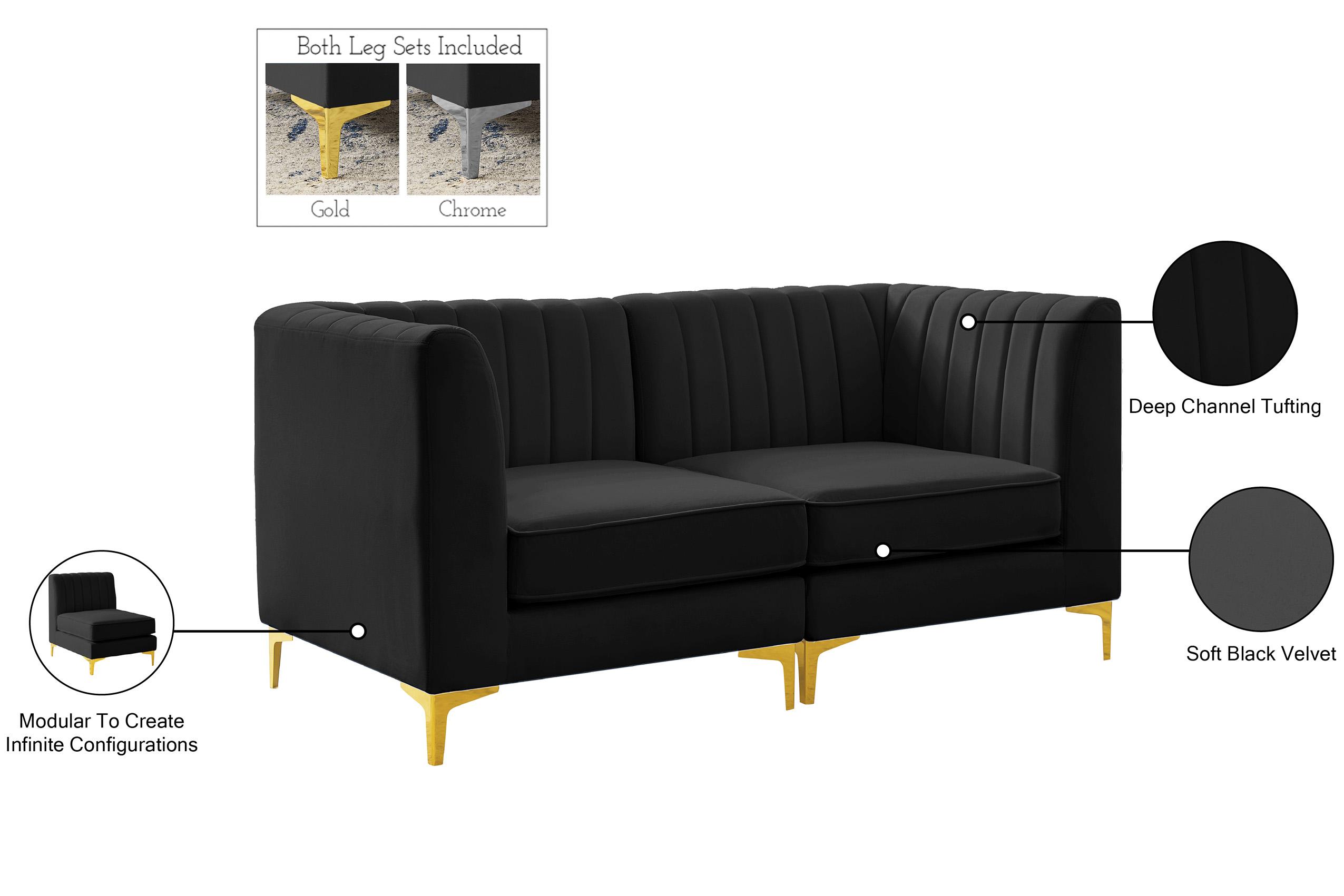 

    
604Black-S67 BLACK Velvet Tufted Modular Sofa ALINA 604Black-S67 Meridian Modern Contemporary
