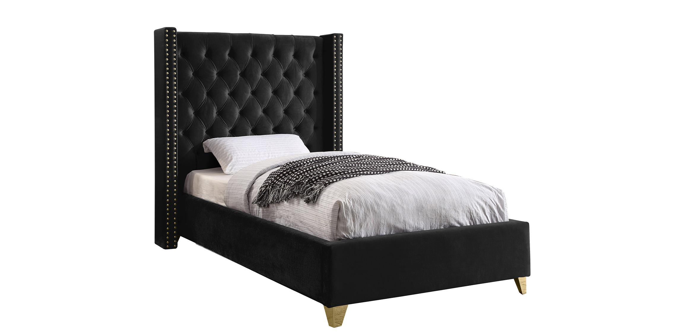 Contemporary, Modern Platform Bed BAROLO Black-T BaroloBlack-T in Black Velvet