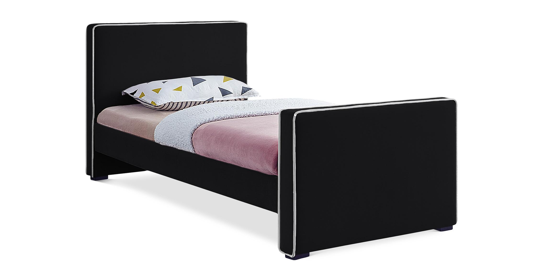 

    
Black Velvet Twin Bed DILLARD DillardBlack-T Meridian Contemporary Modern
