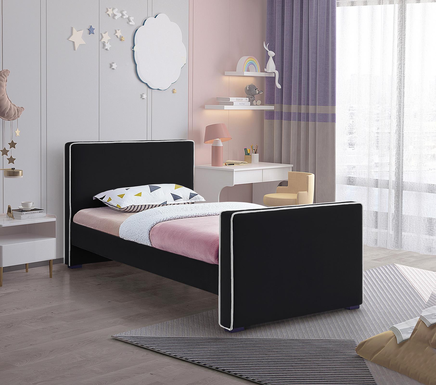 

    
Black Velvet Twin Bed DILLARD DillardBlack-T Meridian Contemporary Modern
