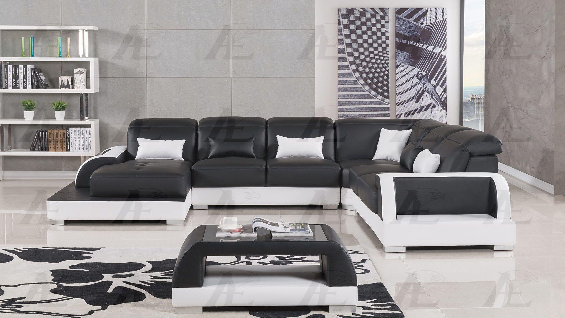 

    
American Eagle Furniture AE-LD811-BK.W Sectional Sofa Set White/Black AE-LD811L-BK.W

