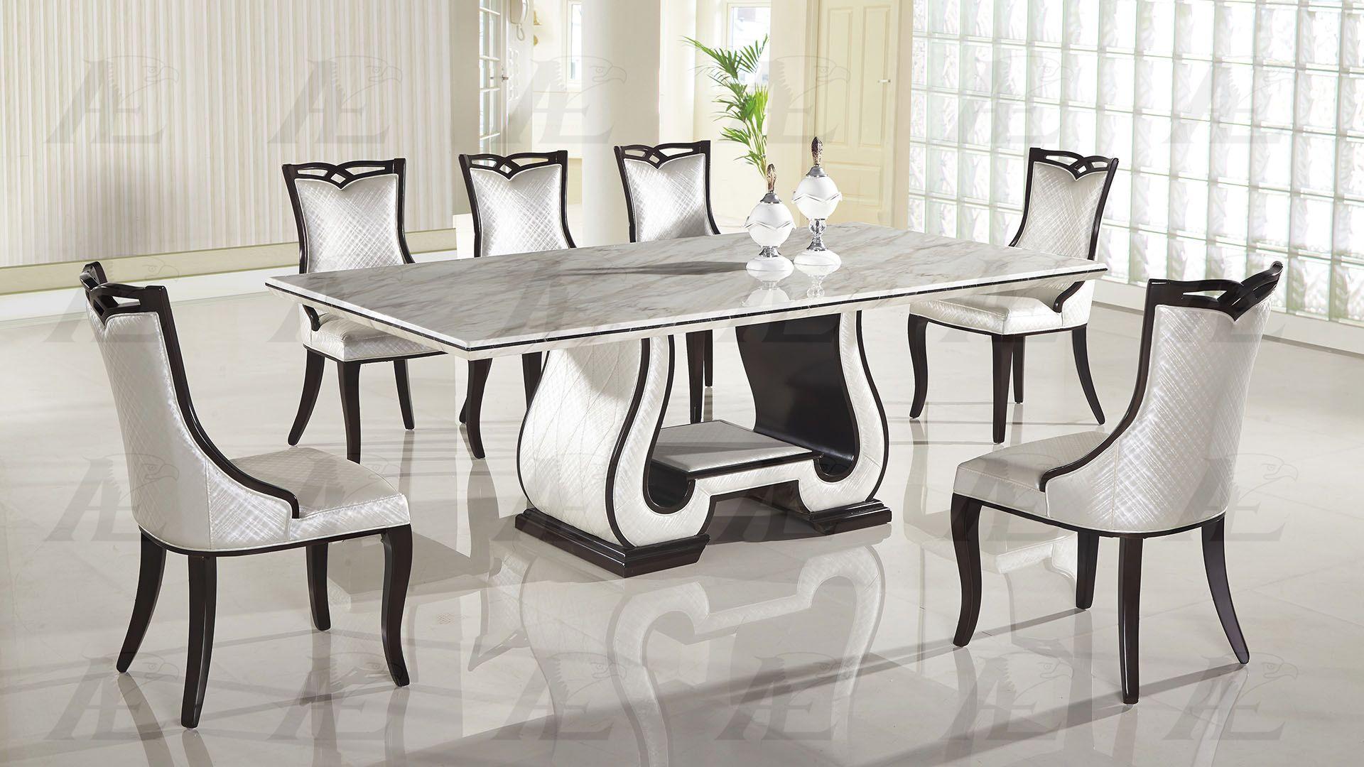 

                    
American Eagle Furniture DT-H901 / CK-H1212 Dining Table Set White/Black PU Purchase 
