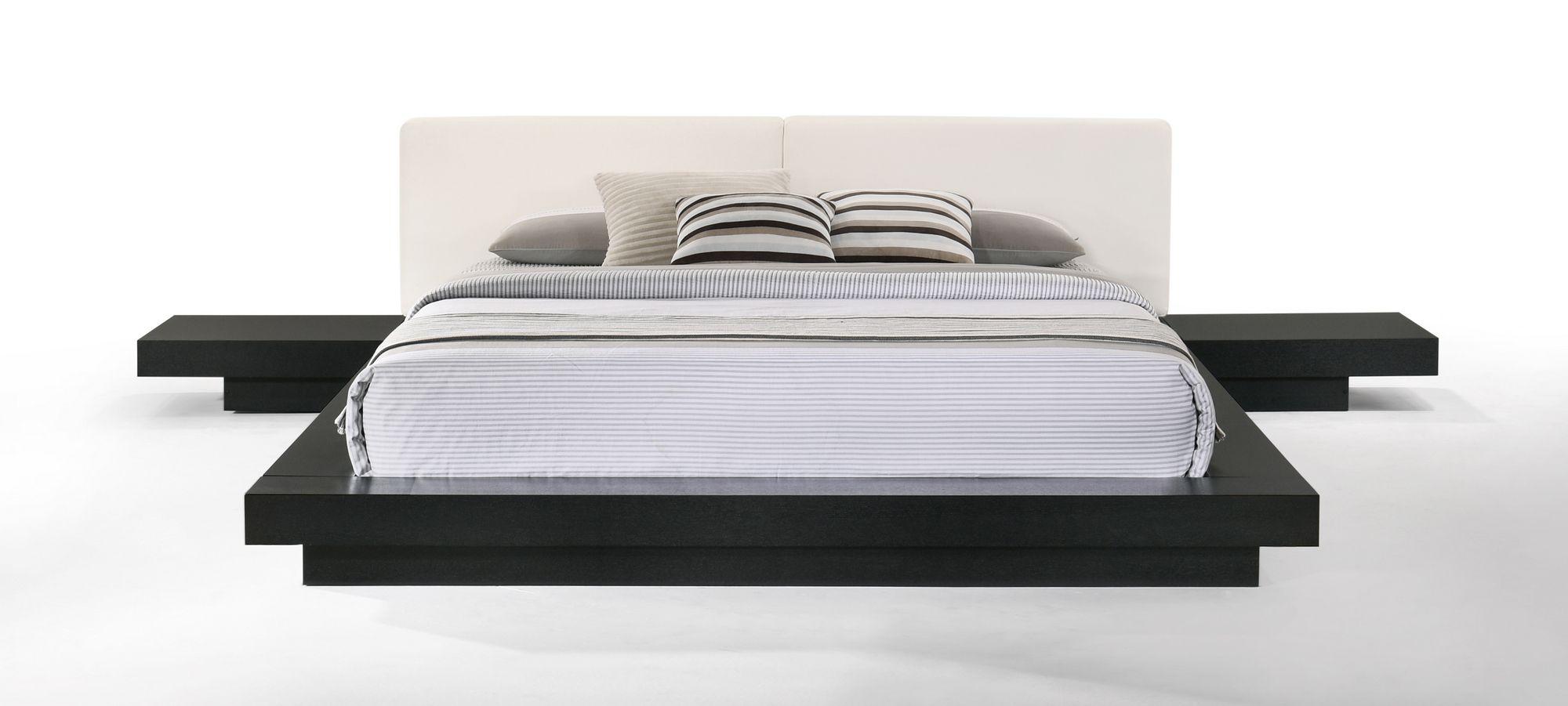 Contemporary, Modern Platform Bed Tokyo VGMABR-90-BLK-WHT in White, Black Leatherette