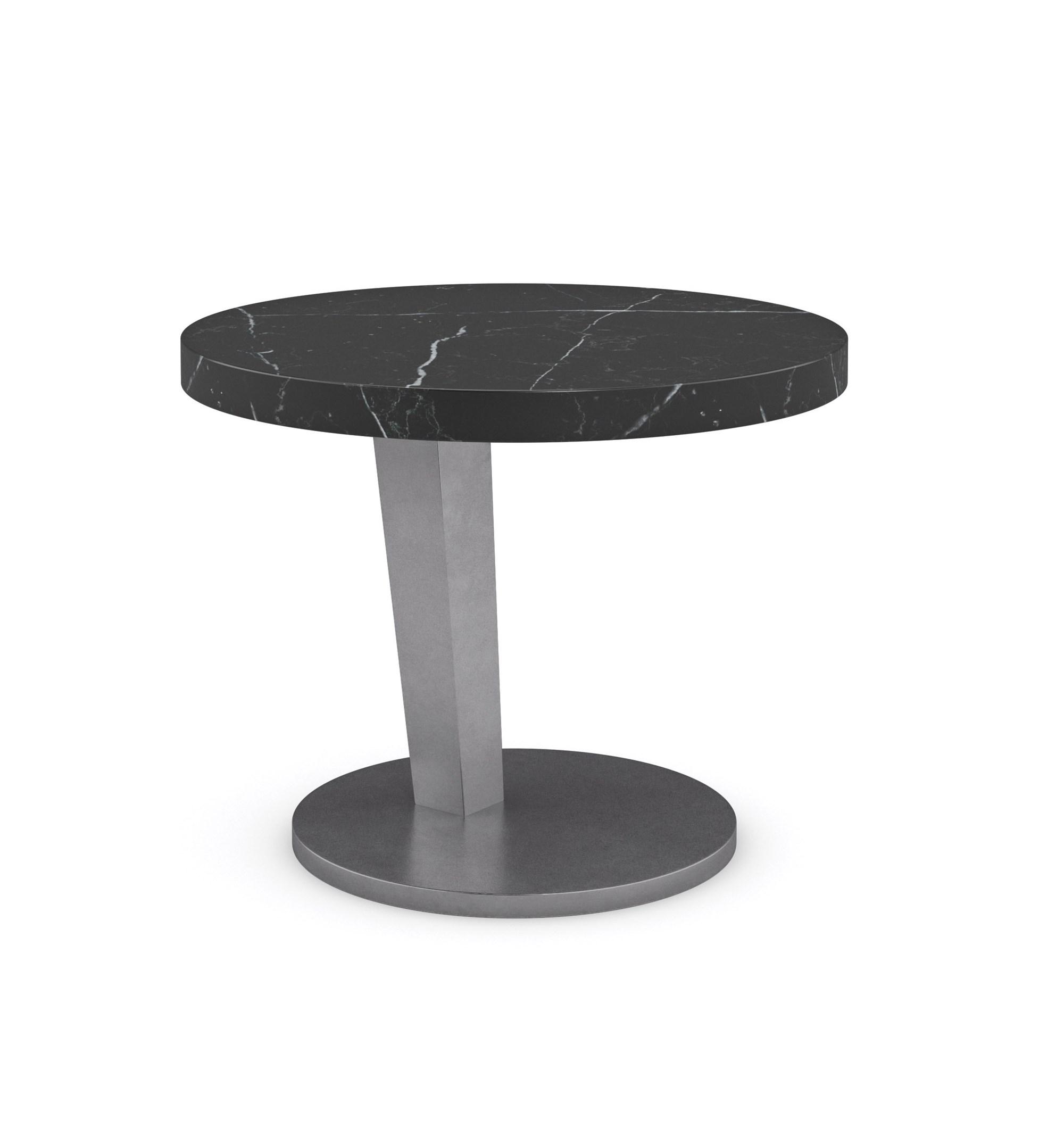 

    
Black & White Stone Top End Table Set 2Pcs LA MODA SPOT TABLE by Caracole
